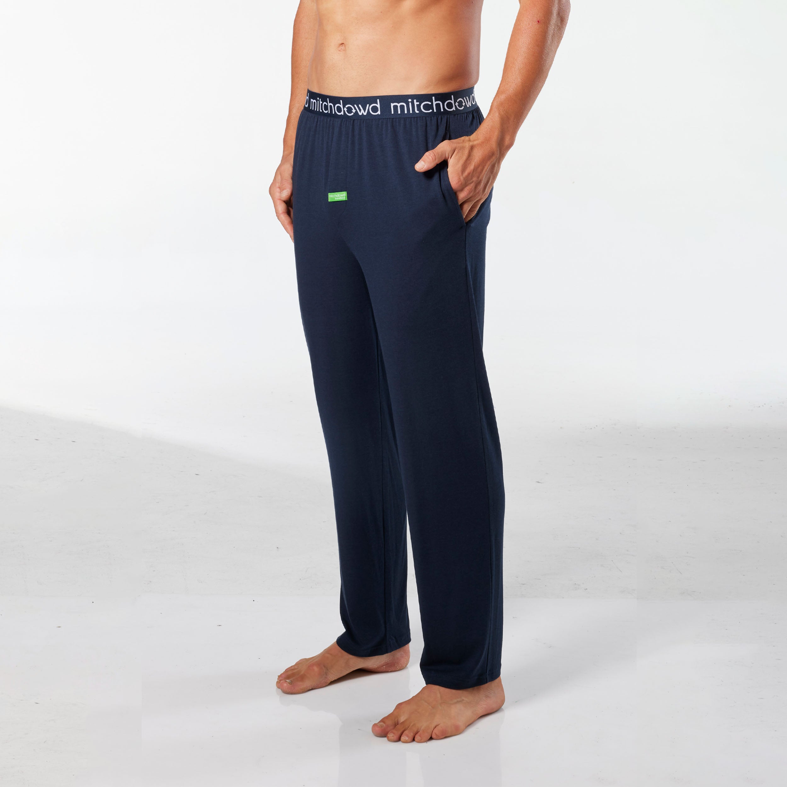 Men's Soft Bamboo Knit Sleep Pants - Navy - Image 2