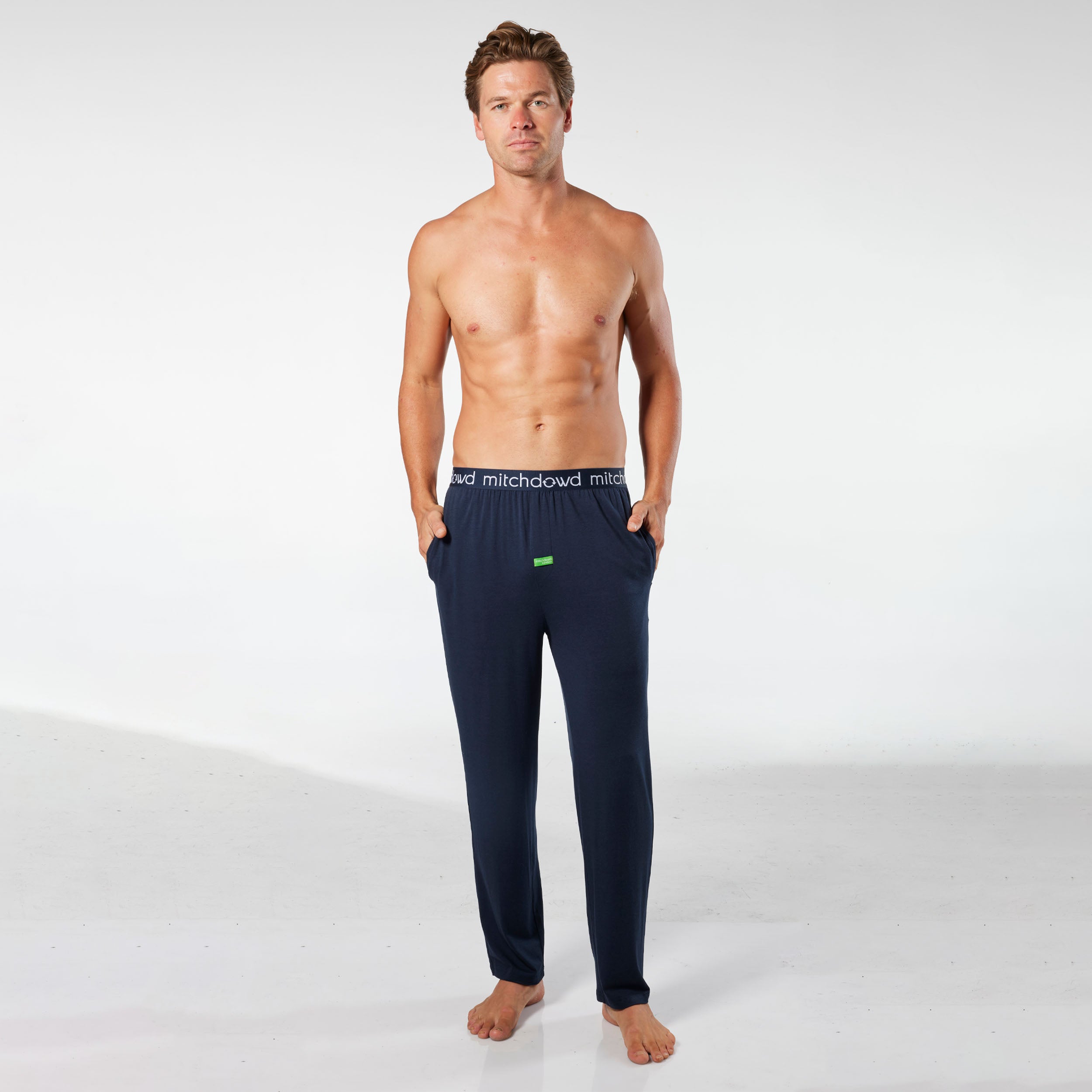 Men's Soft Bamboo Knit Sleep Pants - Navy - Image 4