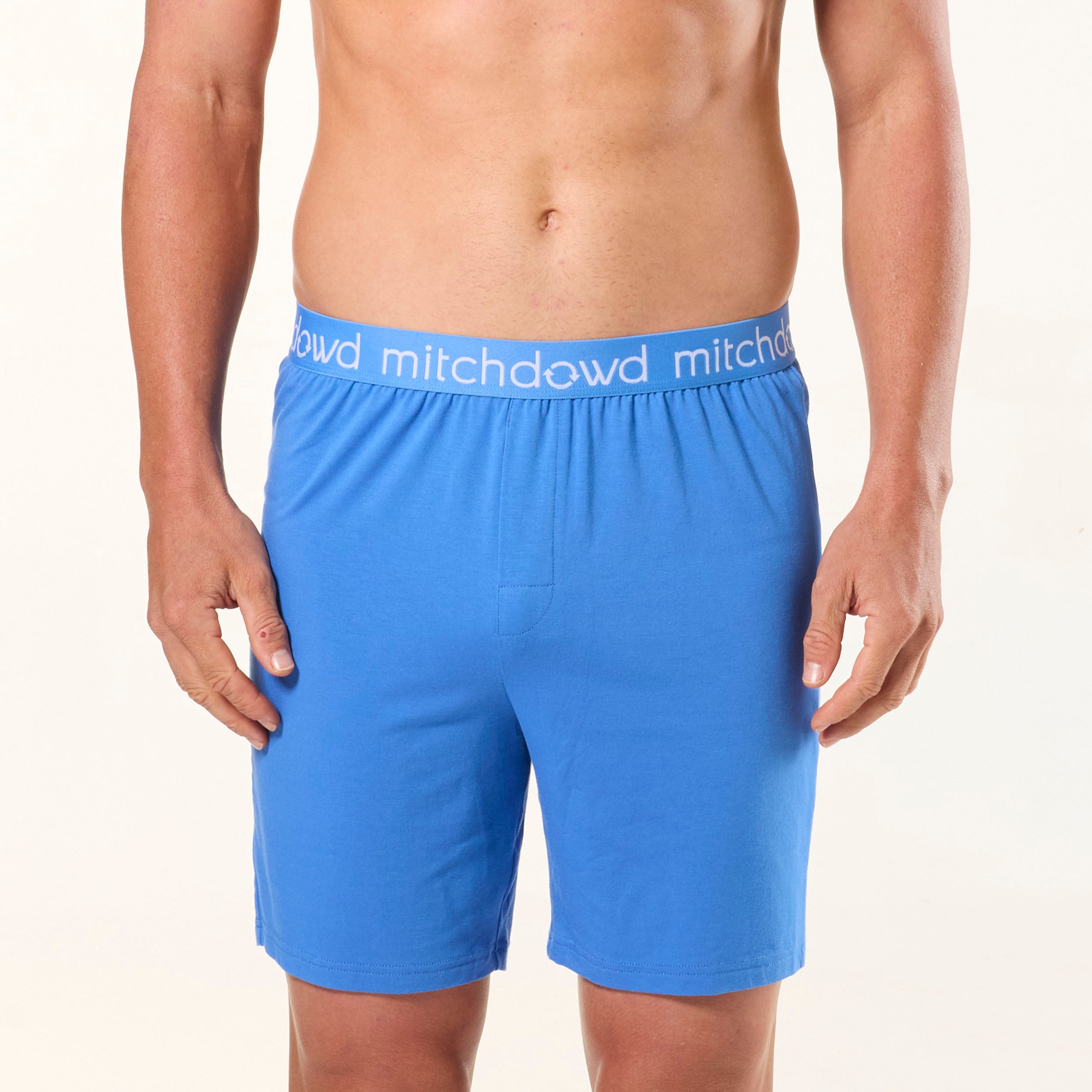 Men's Soft Bamboo Knit Sleep Short - Blue - Image 1