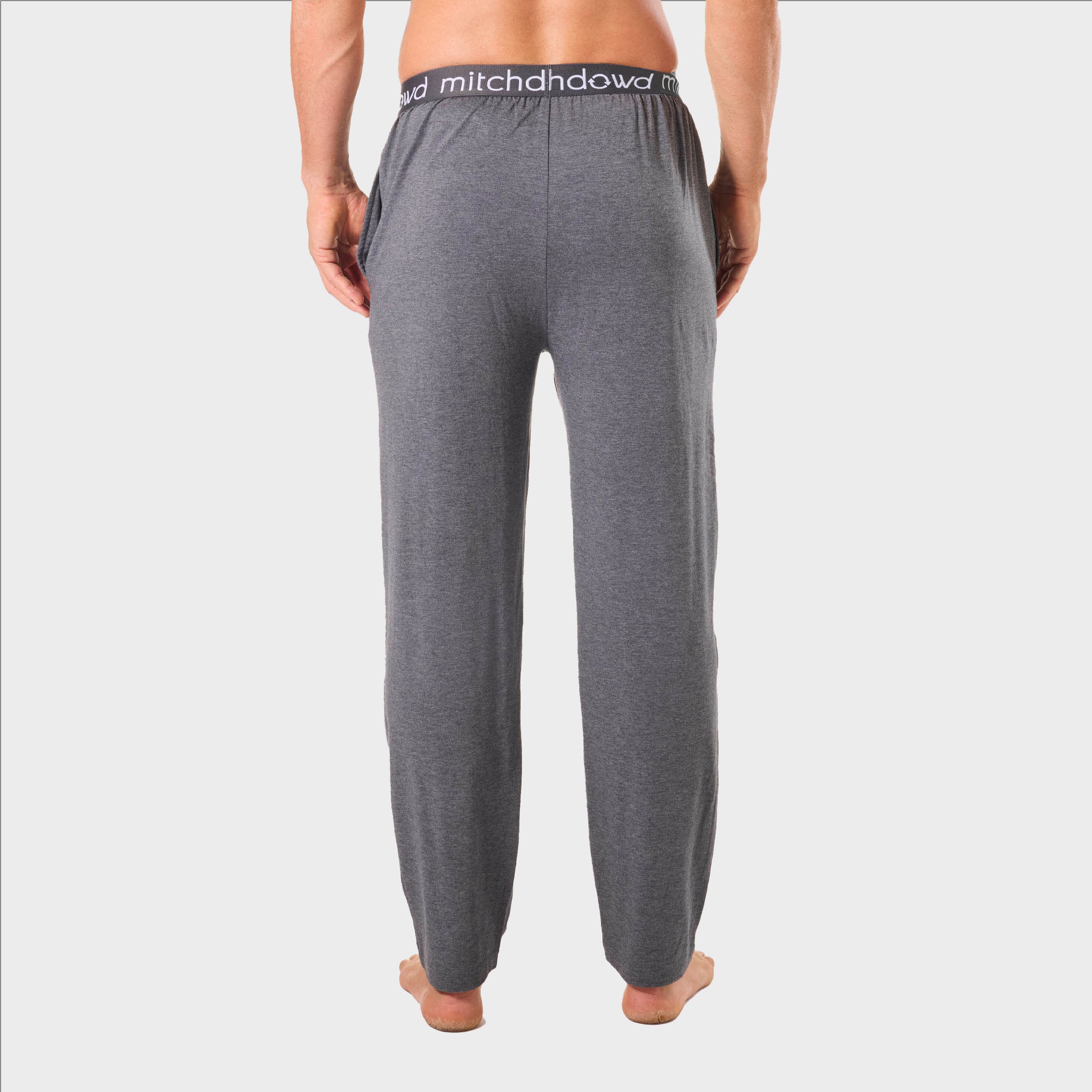 Men's Soft Bamboo Knit Sleep Pants - Grey Marle - Image 3