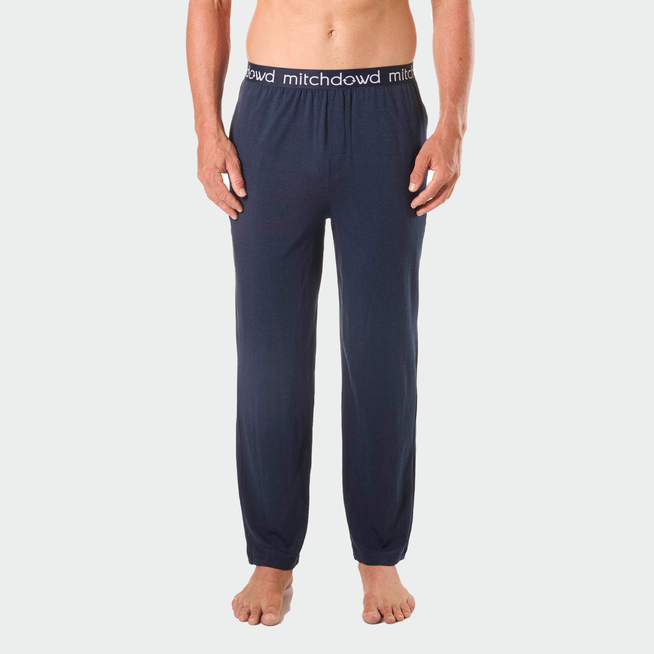 Mens Soft Bamboo Knit Sleep Pants - Navy - Image 1