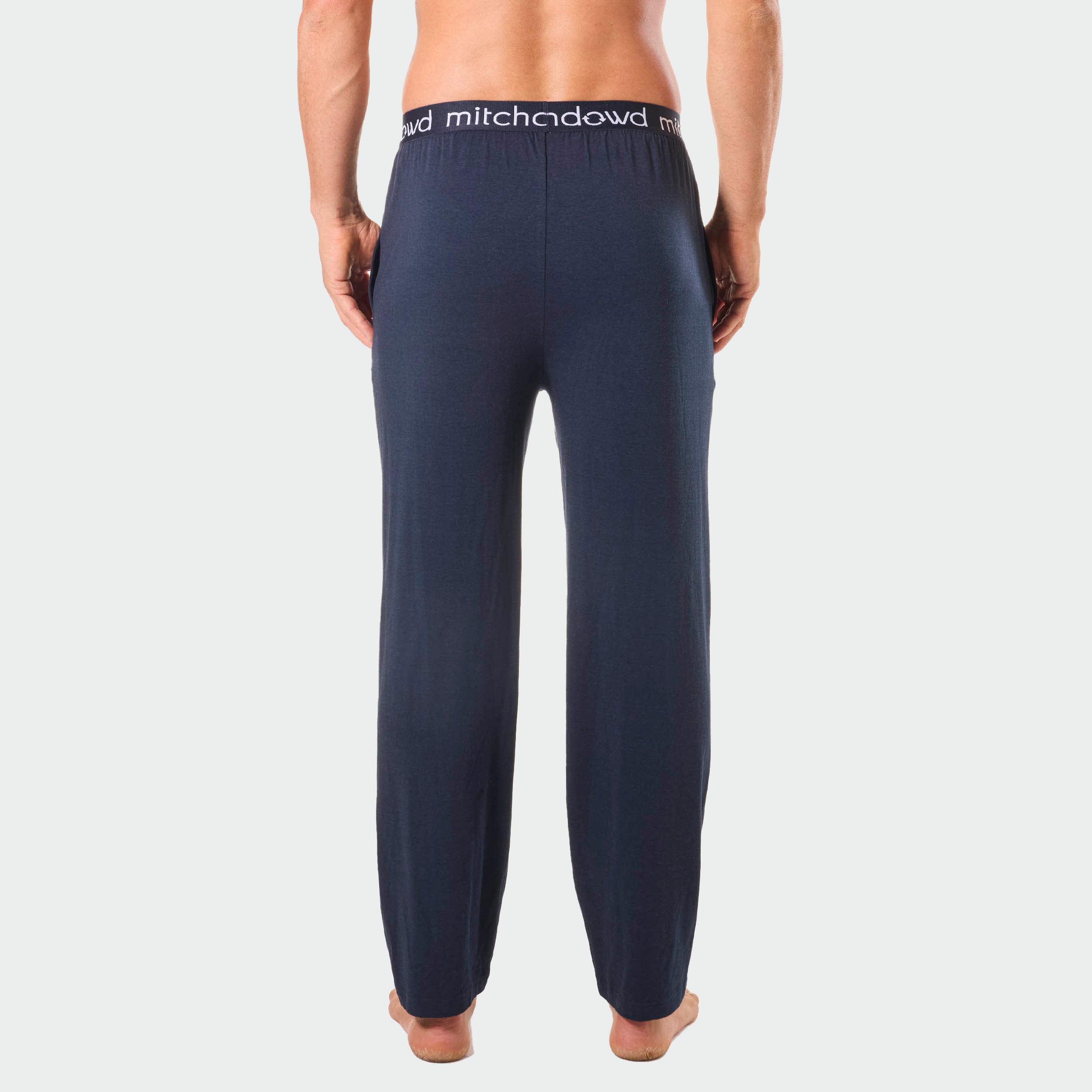 Mens Soft Bamboo Knit Sleep Pants - Navy - Image 3