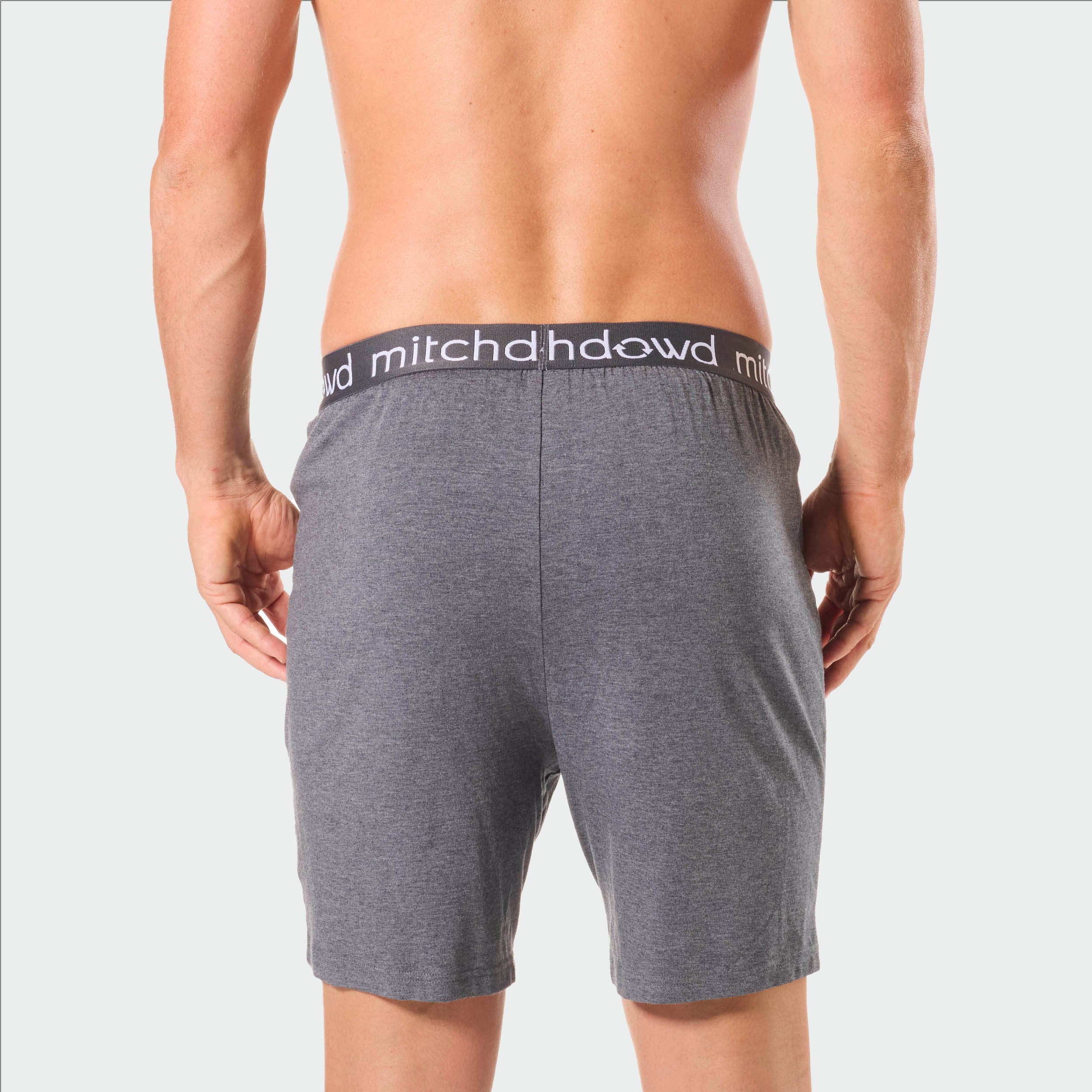 Mens Soft Bamboo Knit Sleep Short - Grey Marle - Image 3