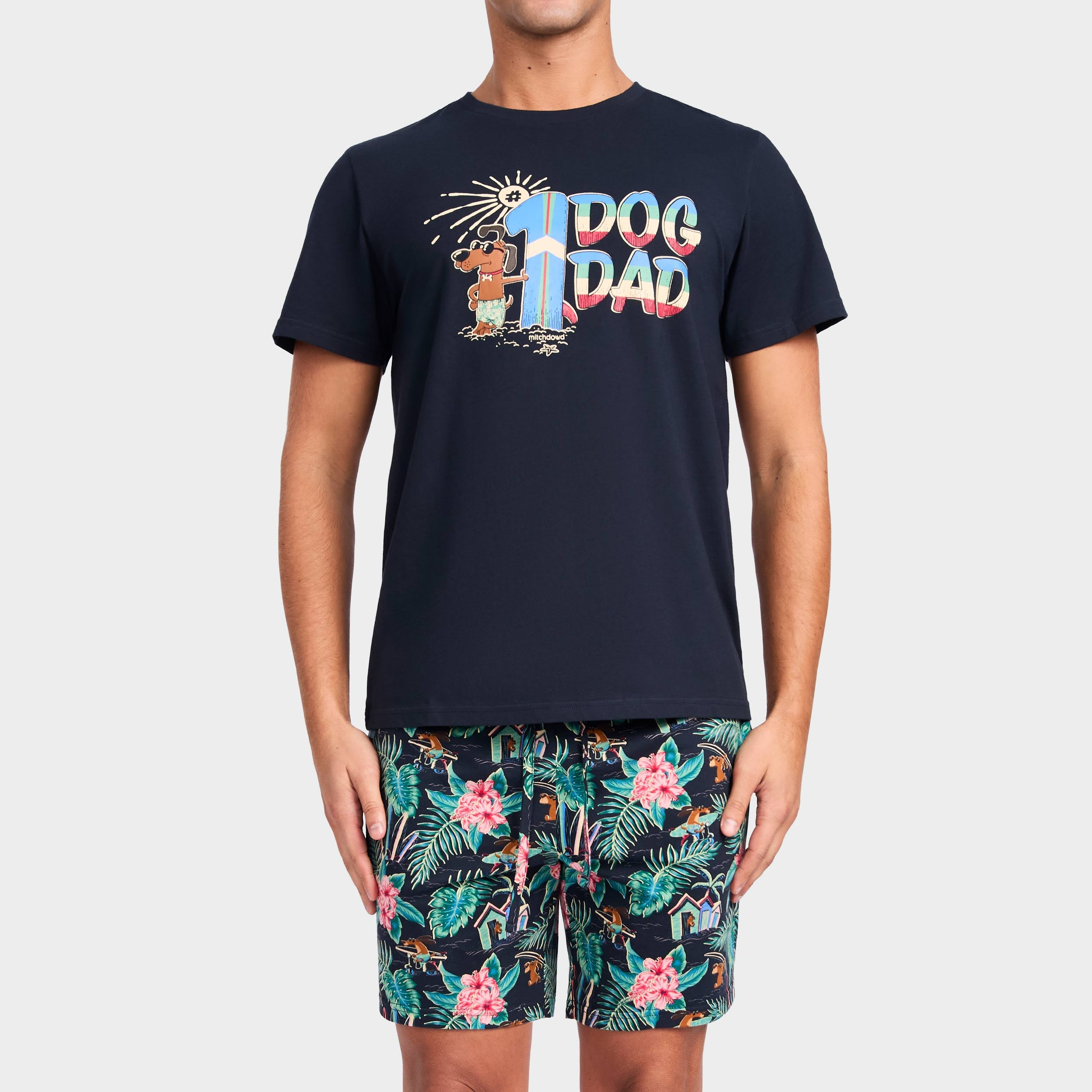Mitchdowd Men’s Palm Pups Short Sleeve Pyjama Set