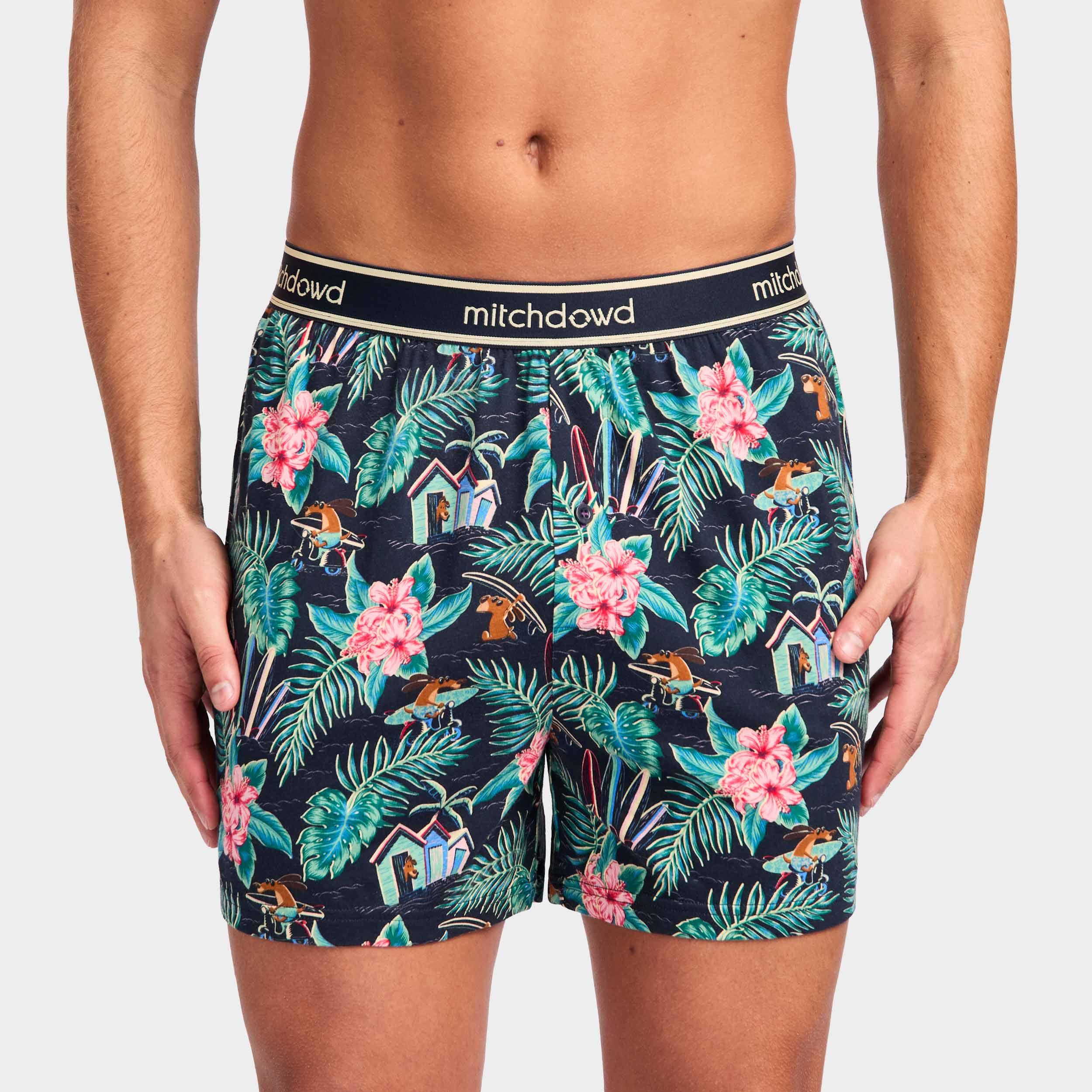 Mitchdowd Men’s Palm Pups Knit Boxer Shorts