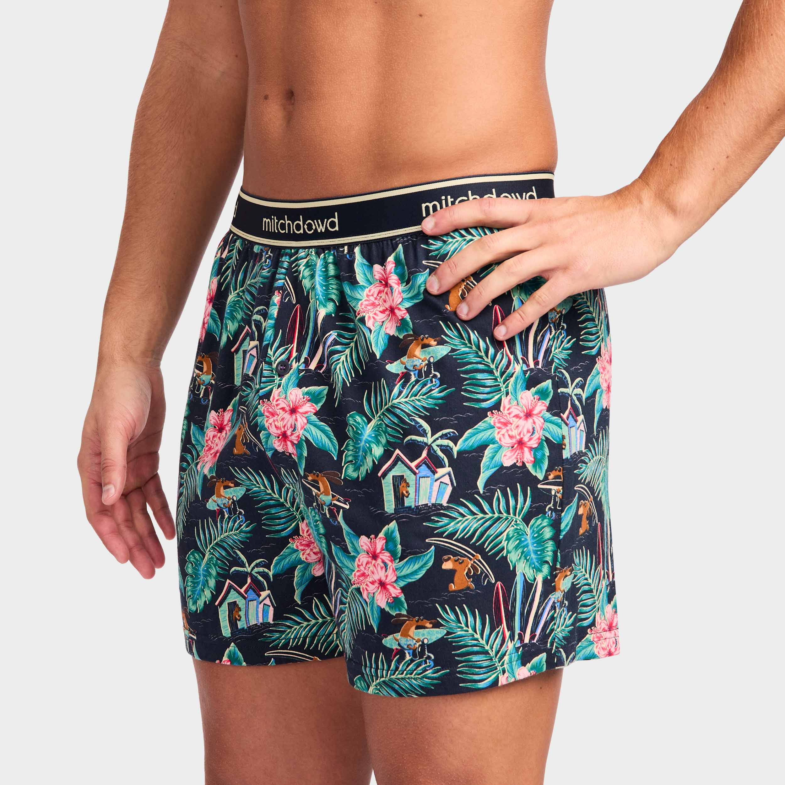 Mitchdowd Men’s Palm Pups Knit Boxer Shorts