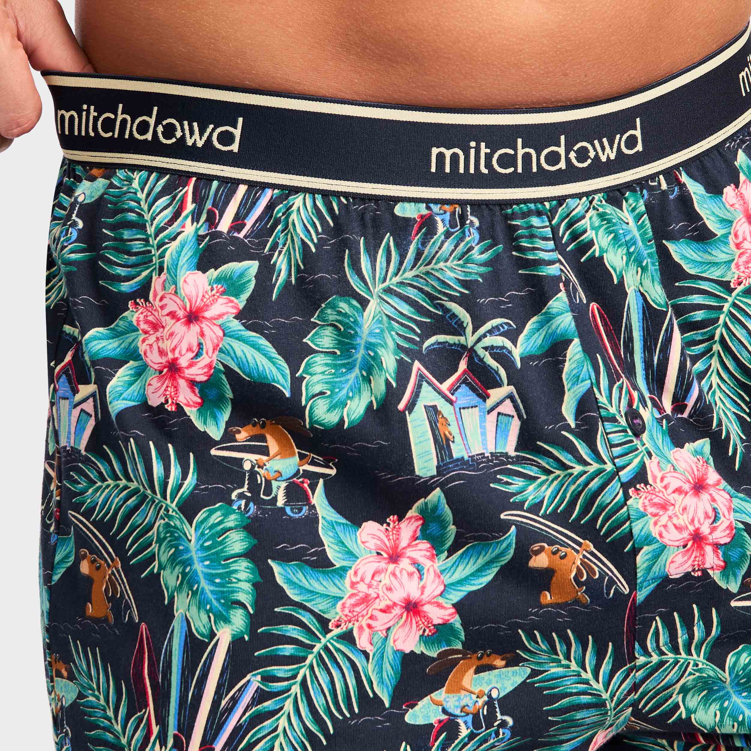 Mitchdowd Men’s Palm Pups Knit Boxer Shorts