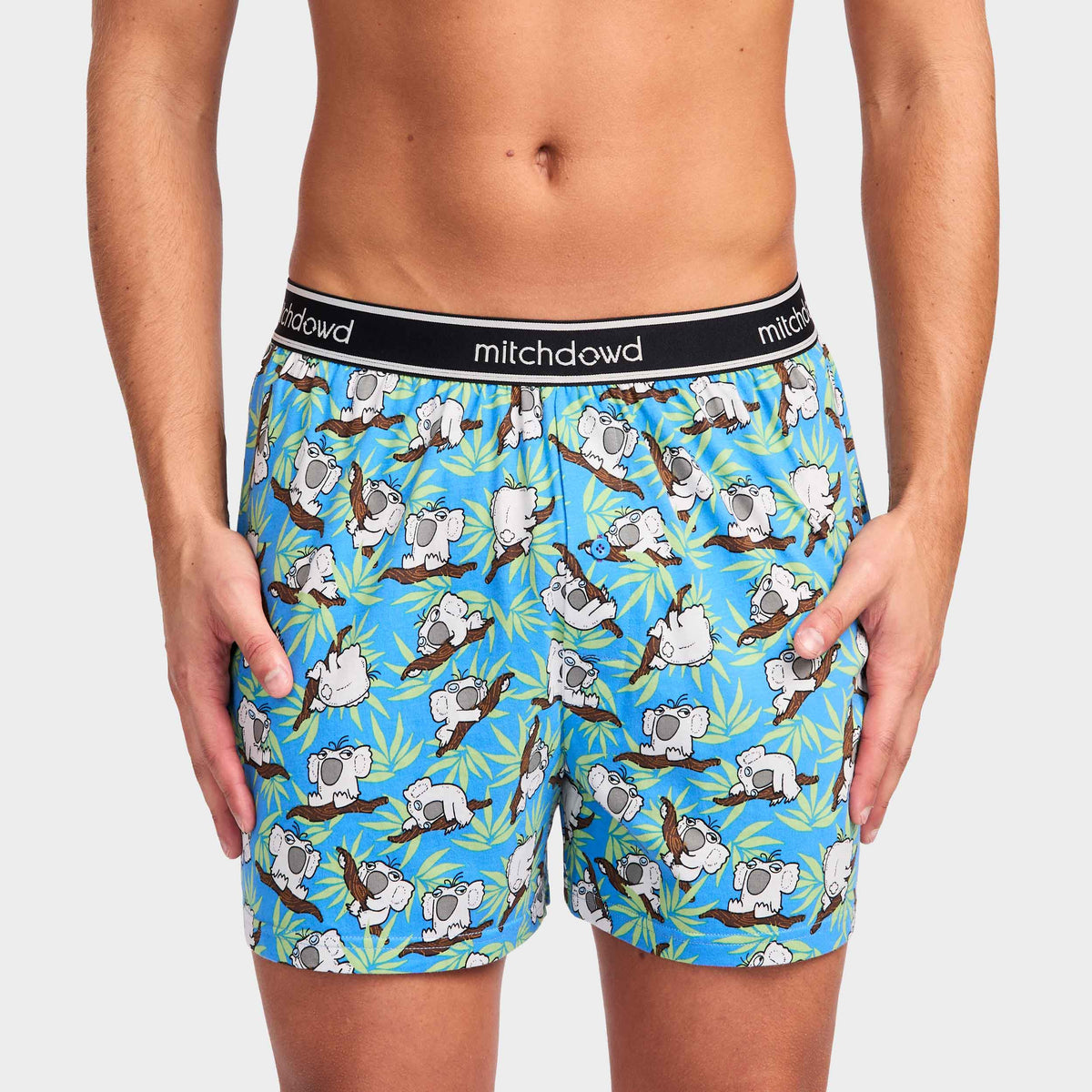 Mitchdowd Slothful Koala Men’s Cotton Knit Boxer Shorts