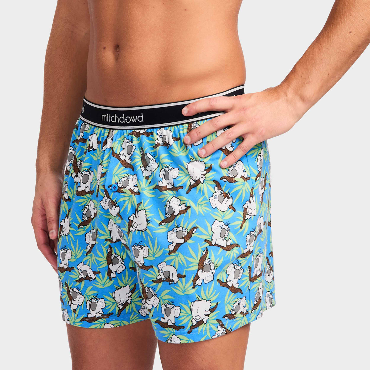 Mitchdowd Slothful Koala Men’s Cotton Knit Boxer Shorts