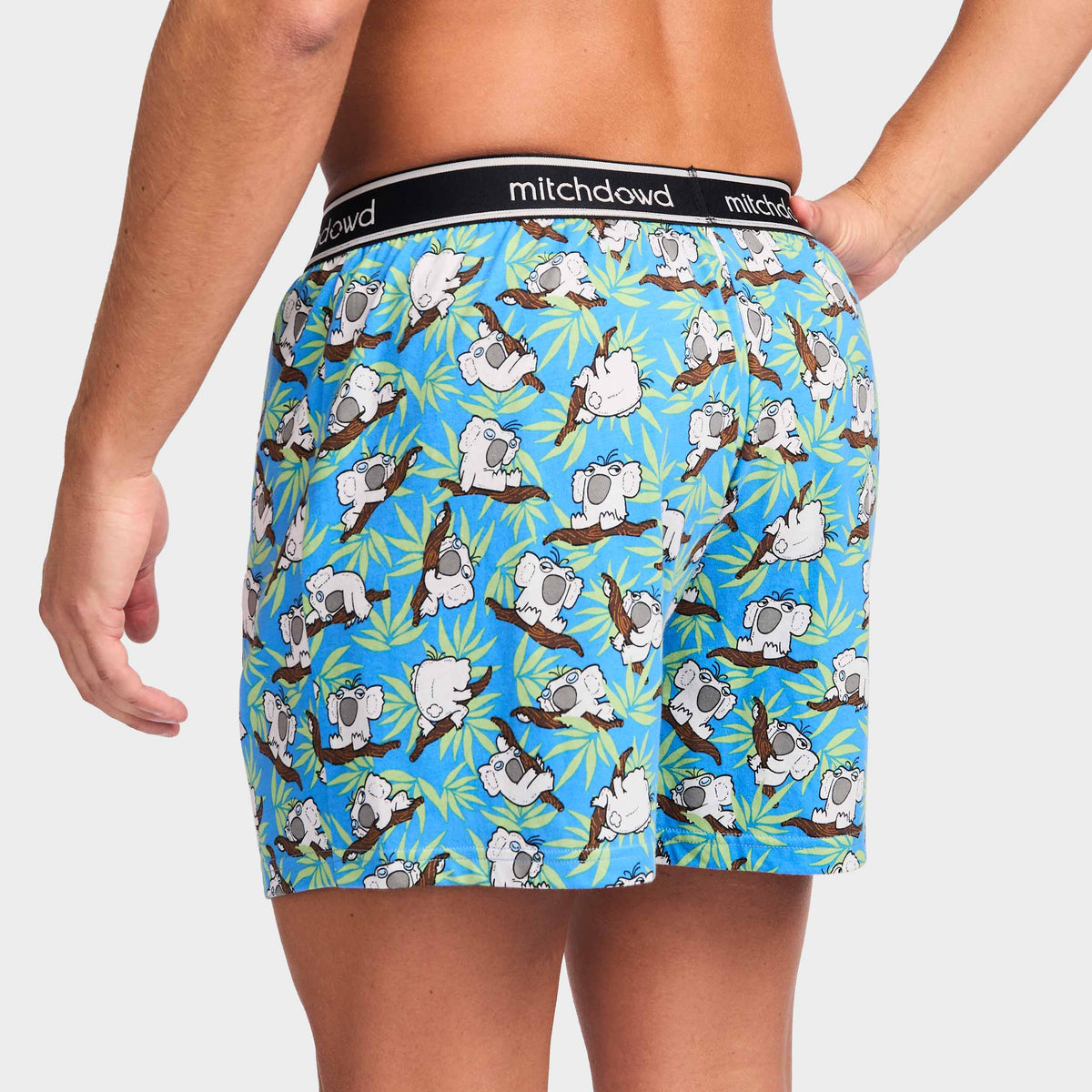 Mitchdowd Slothful Koala Men’s Cotton Knit Boxer Shorts