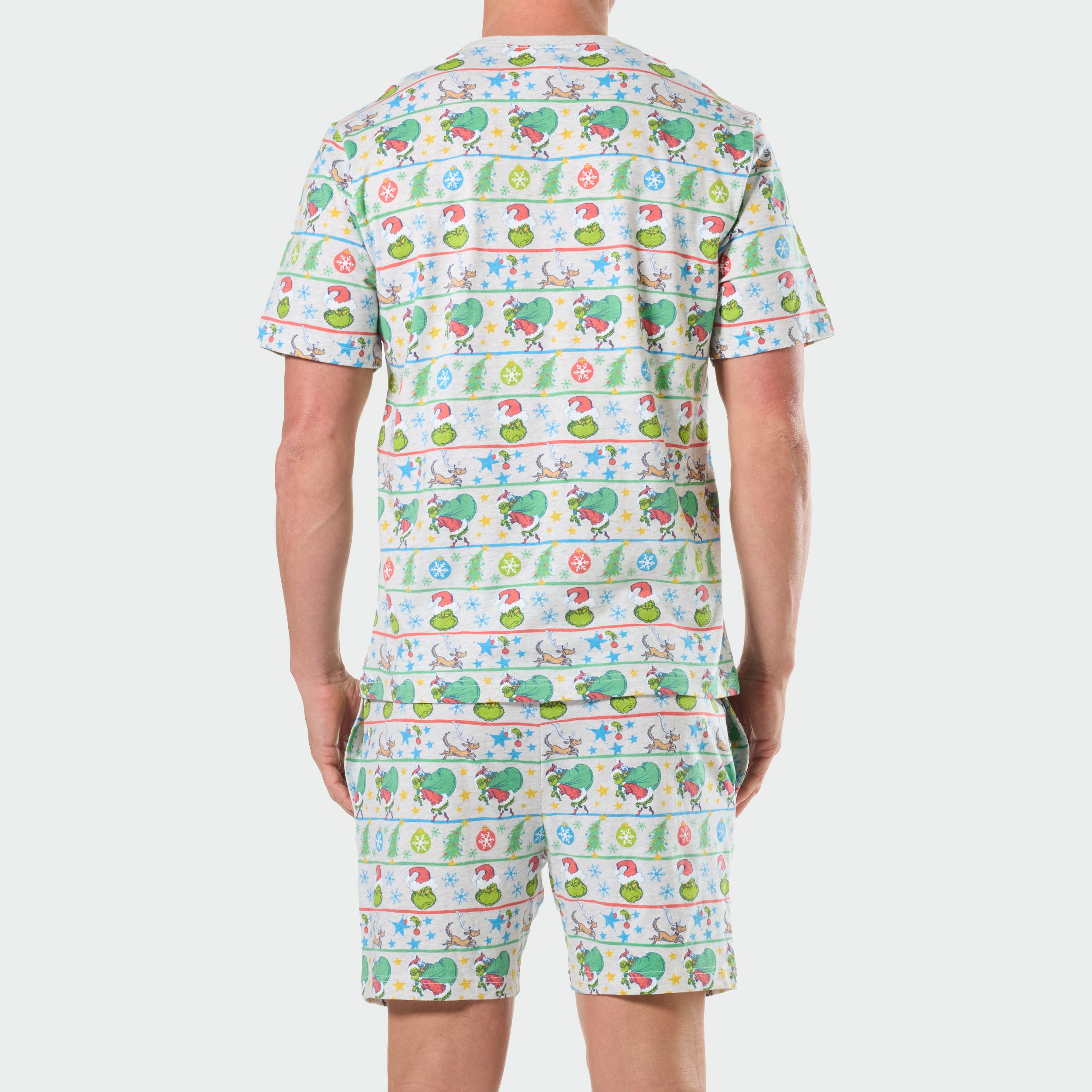 Mitchdowd Men's Grinch Stripe Christmas Pyjama Set