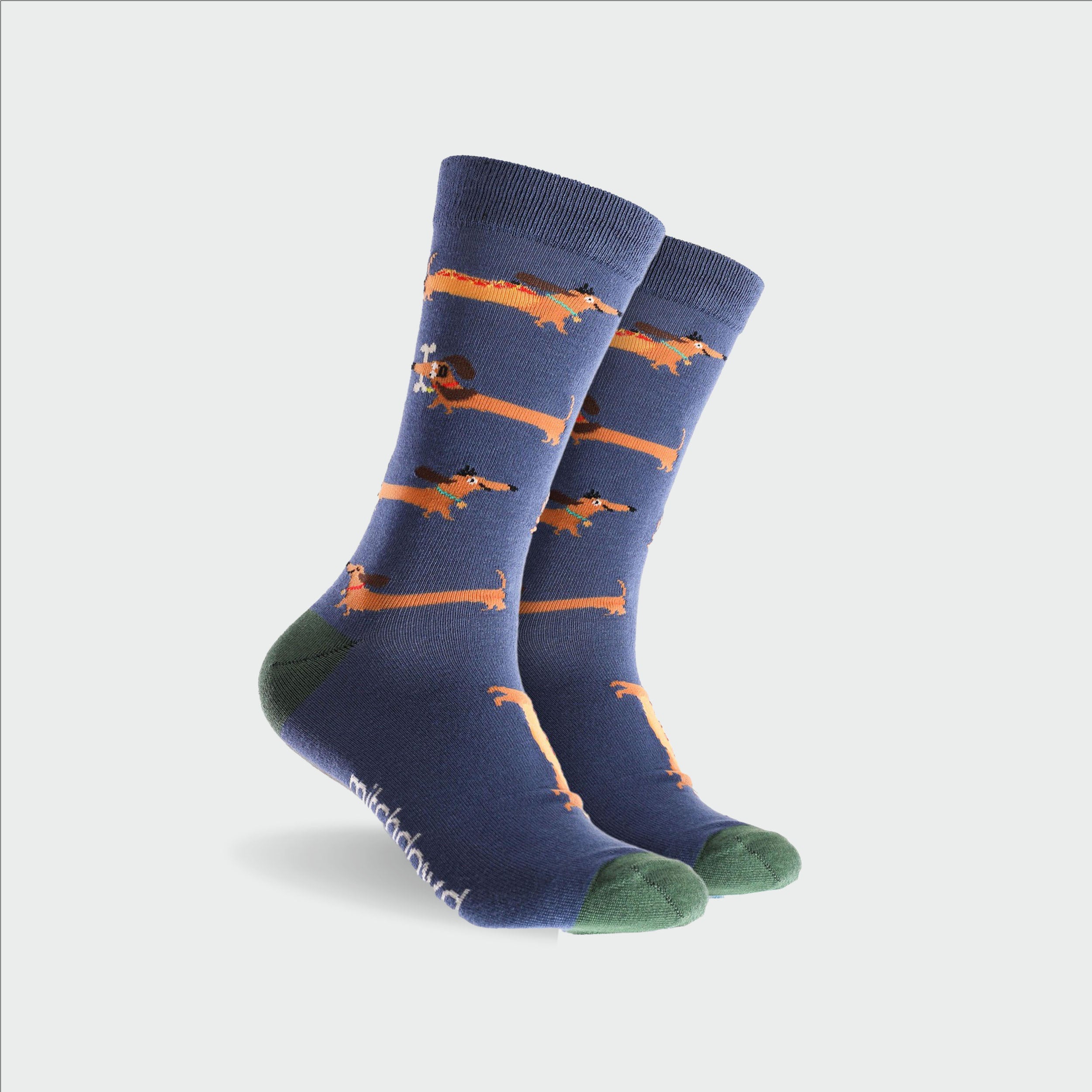 Men's Hot Dogs Bamboo Crew Socks - Navy - Image 1