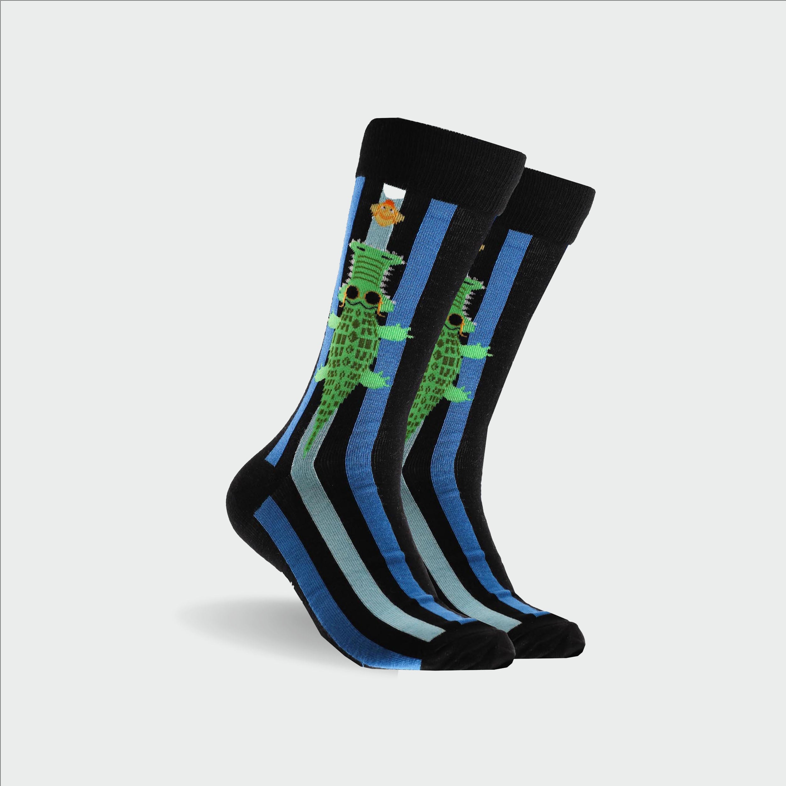 Men's Croc Fun Bamboo Crew Socks - Blue - Image 1