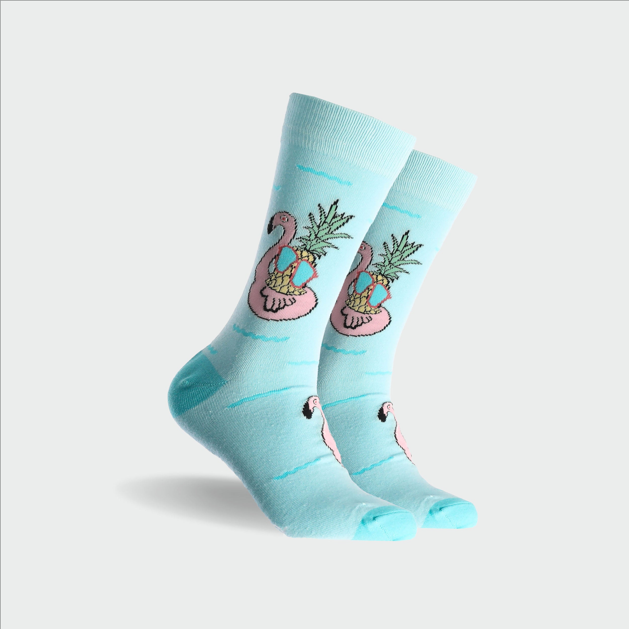 Men's Colada Cotton Crew Socks - Sky Blue - Image 1