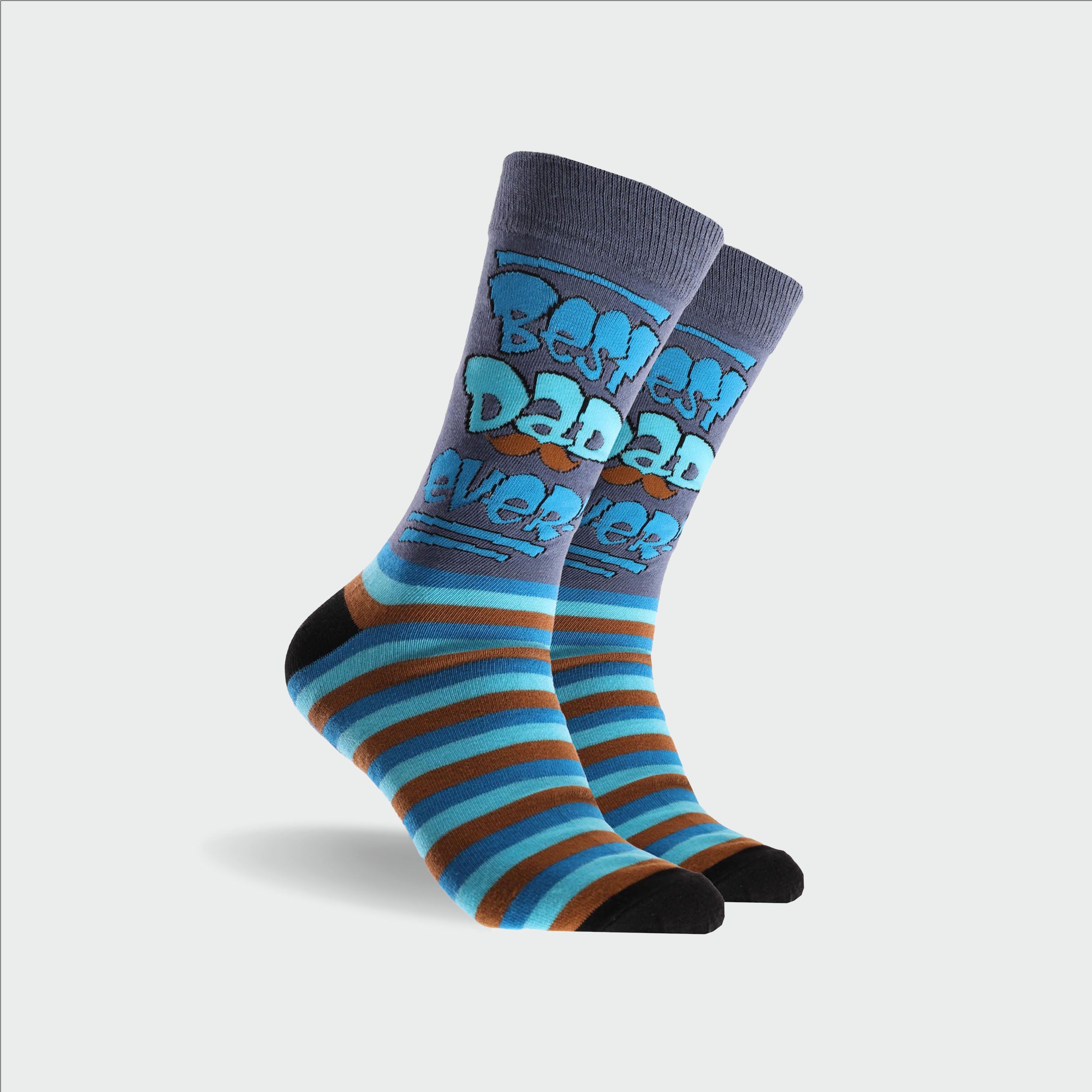 Men's Best Dad Ever Cotton Crew Socks - Blue - Image 1