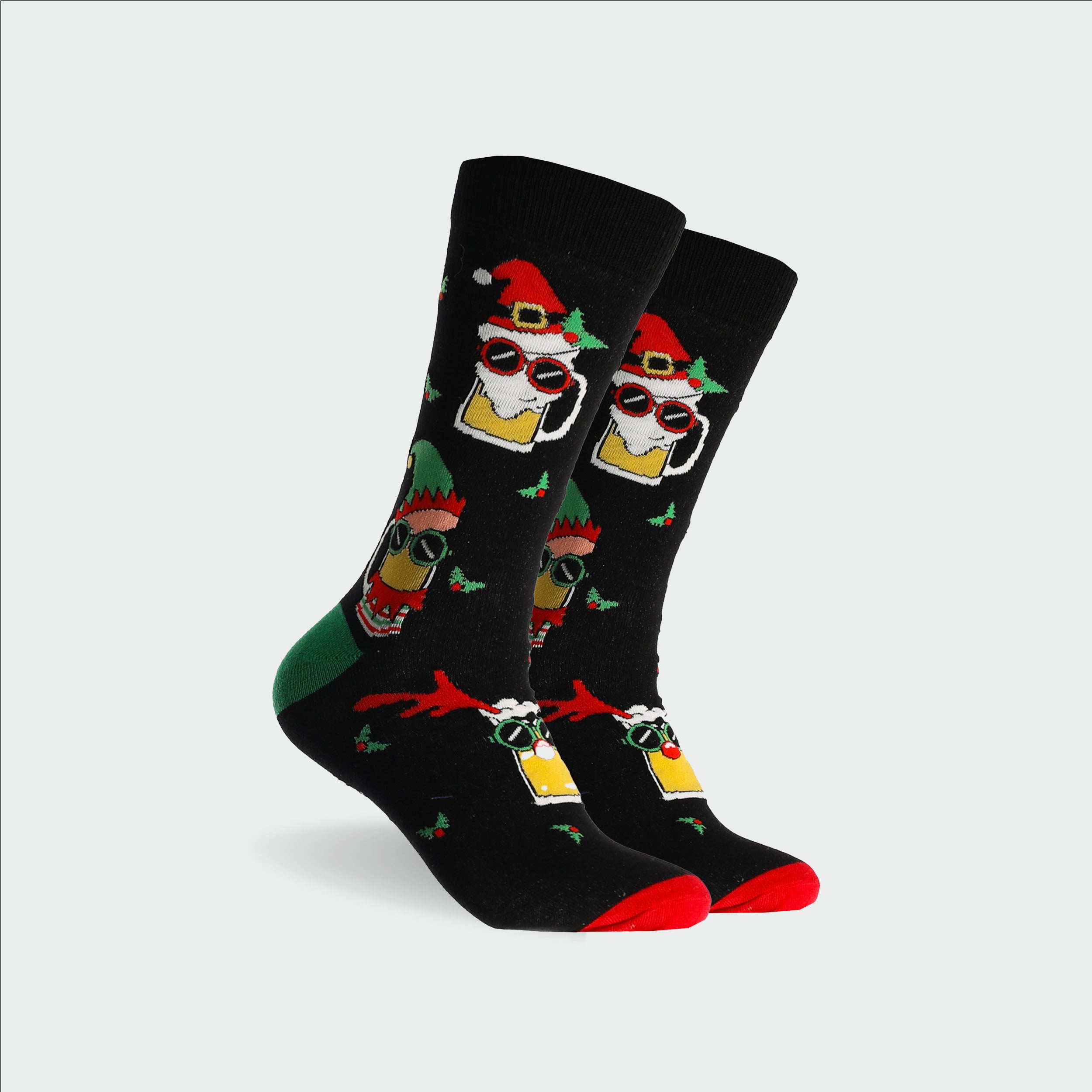 Men's Beermas Cotton Crew Socks - Black - Image 1