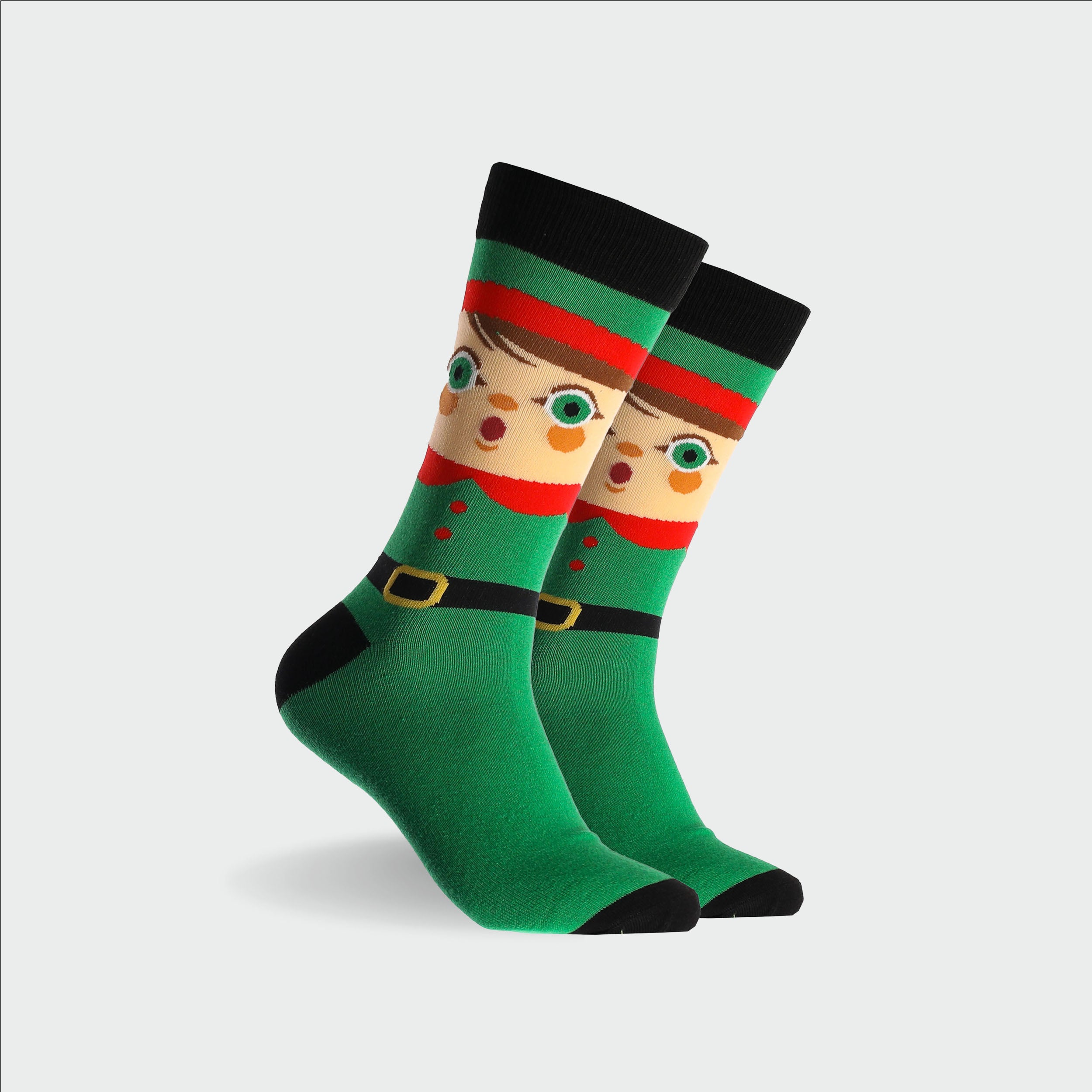 Men's Elf Cotton Crew Socks - Green - Image 1