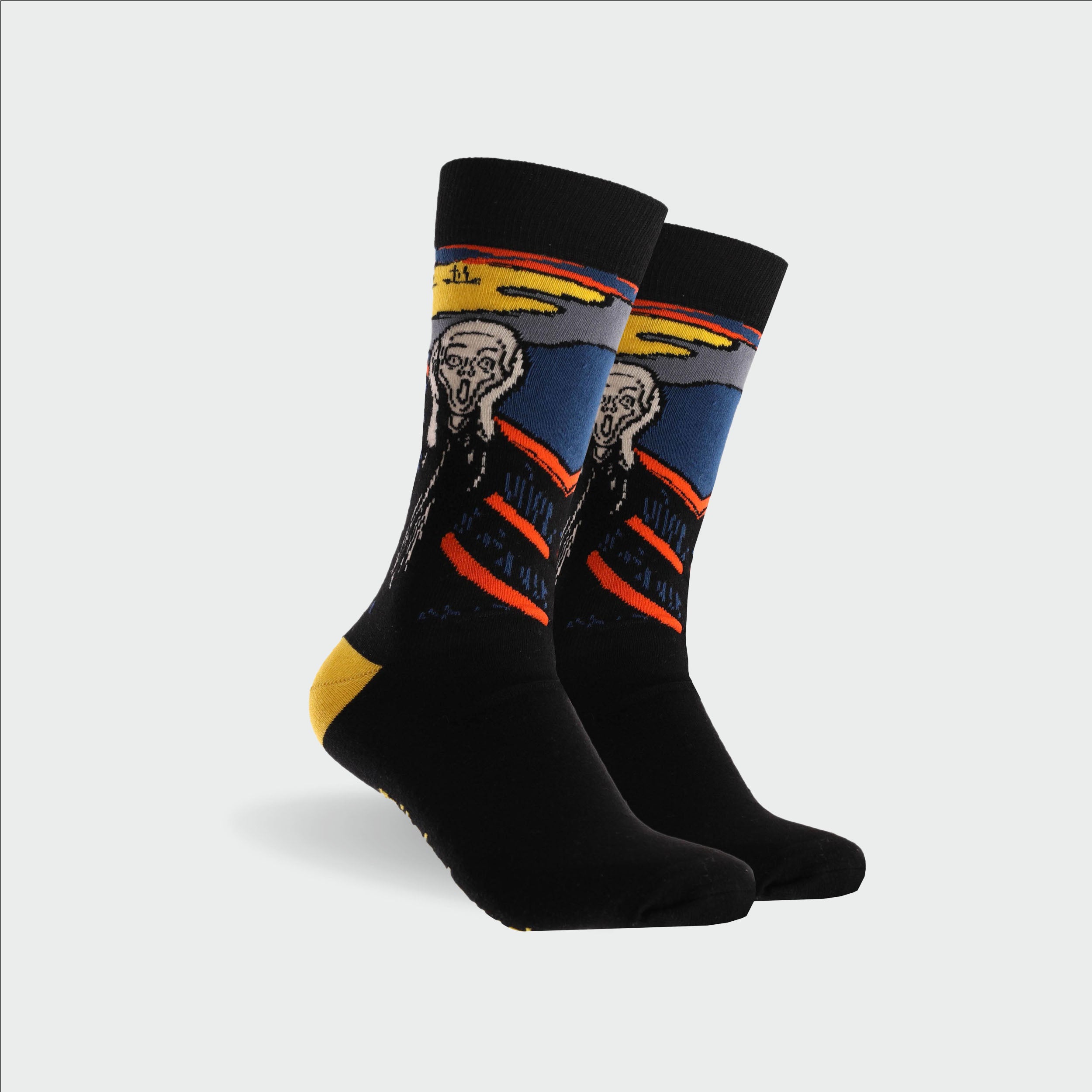 Men's Scream Art Cotton Crew Sock - Black - Image 1