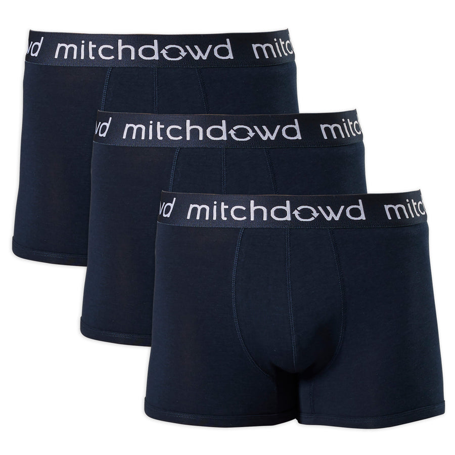 Men's Bamboo Mid-Fit Trunk 3 Pack - Navy Model Image # 6