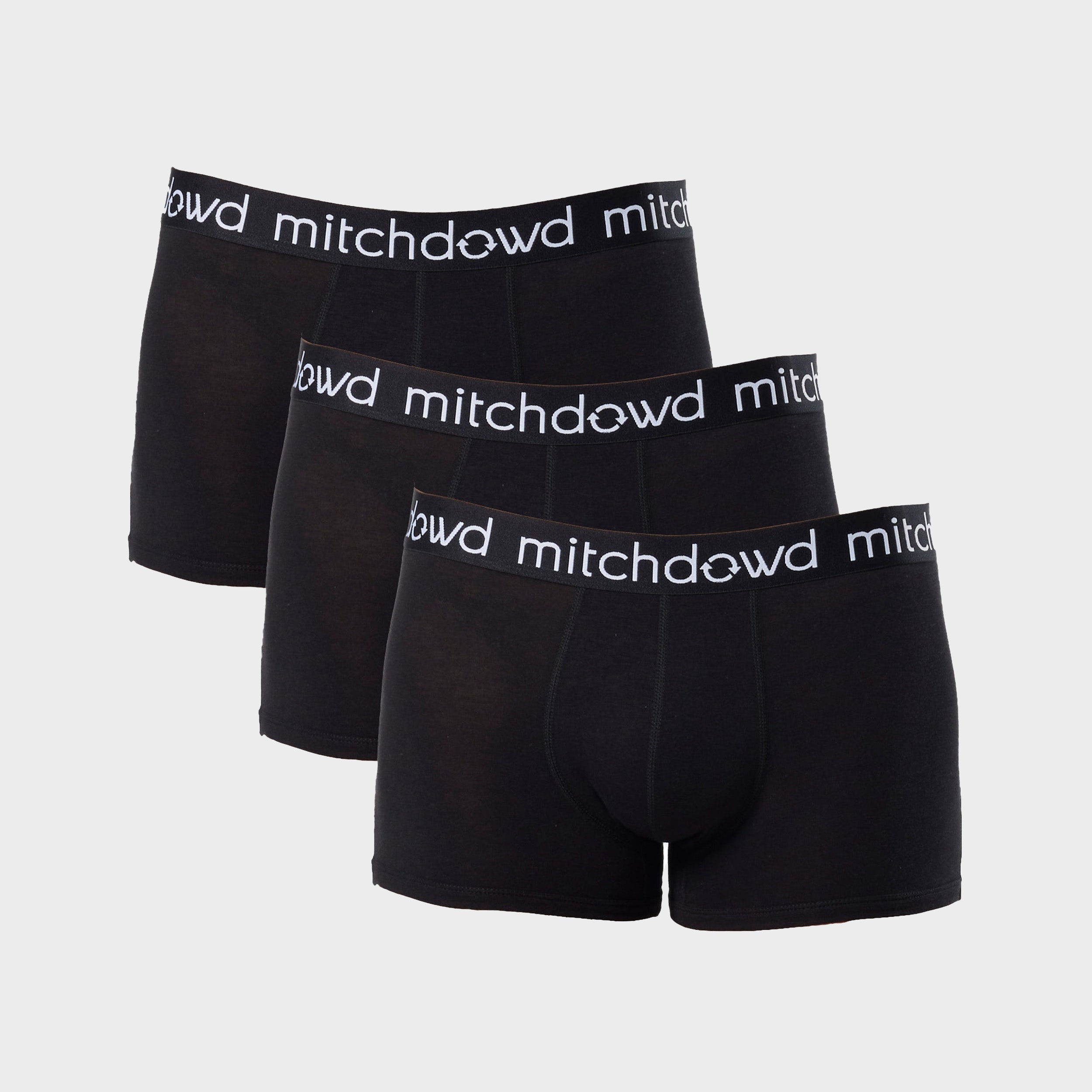 Men's Bamboo Mid-Length Trunk 3 Pack - Black - Image 1