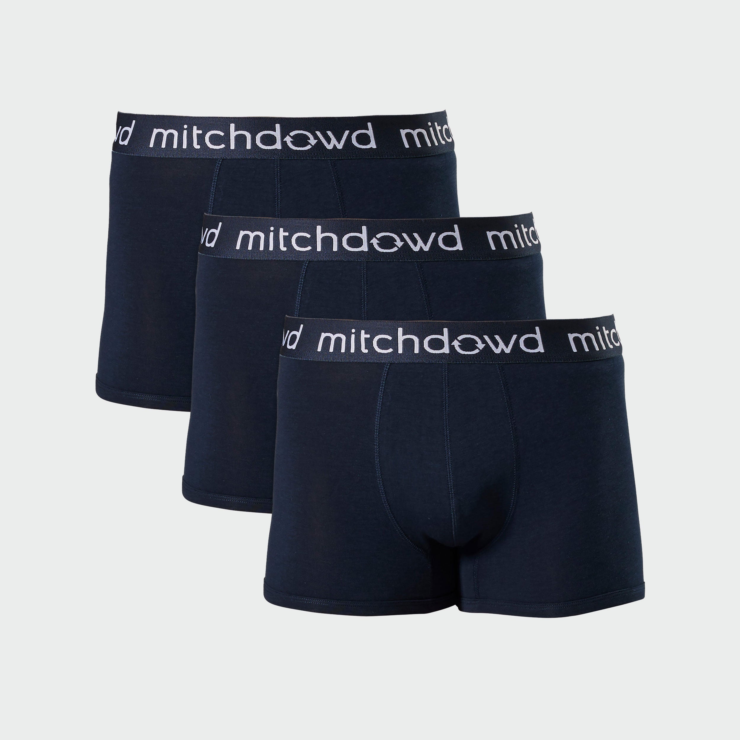 Men's Bamboo Mid-Fit Trunk 3 Pack - Navy Model Image 1