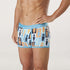 Men's Palm Tree Cotton Printed Mid-Length Trunk 3 Pack - Blue