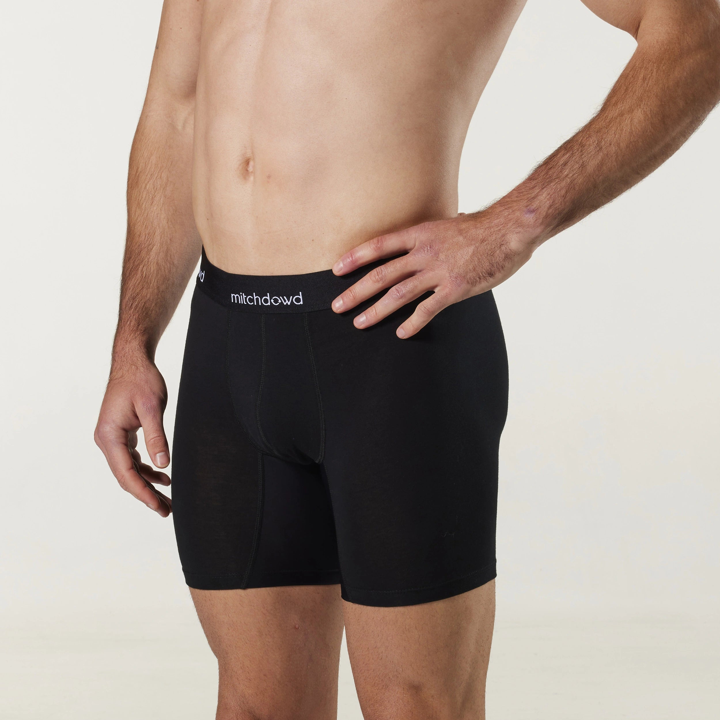 Men's Stretch Cotton Comfort Trunks 3 Pack - Black - Image 3