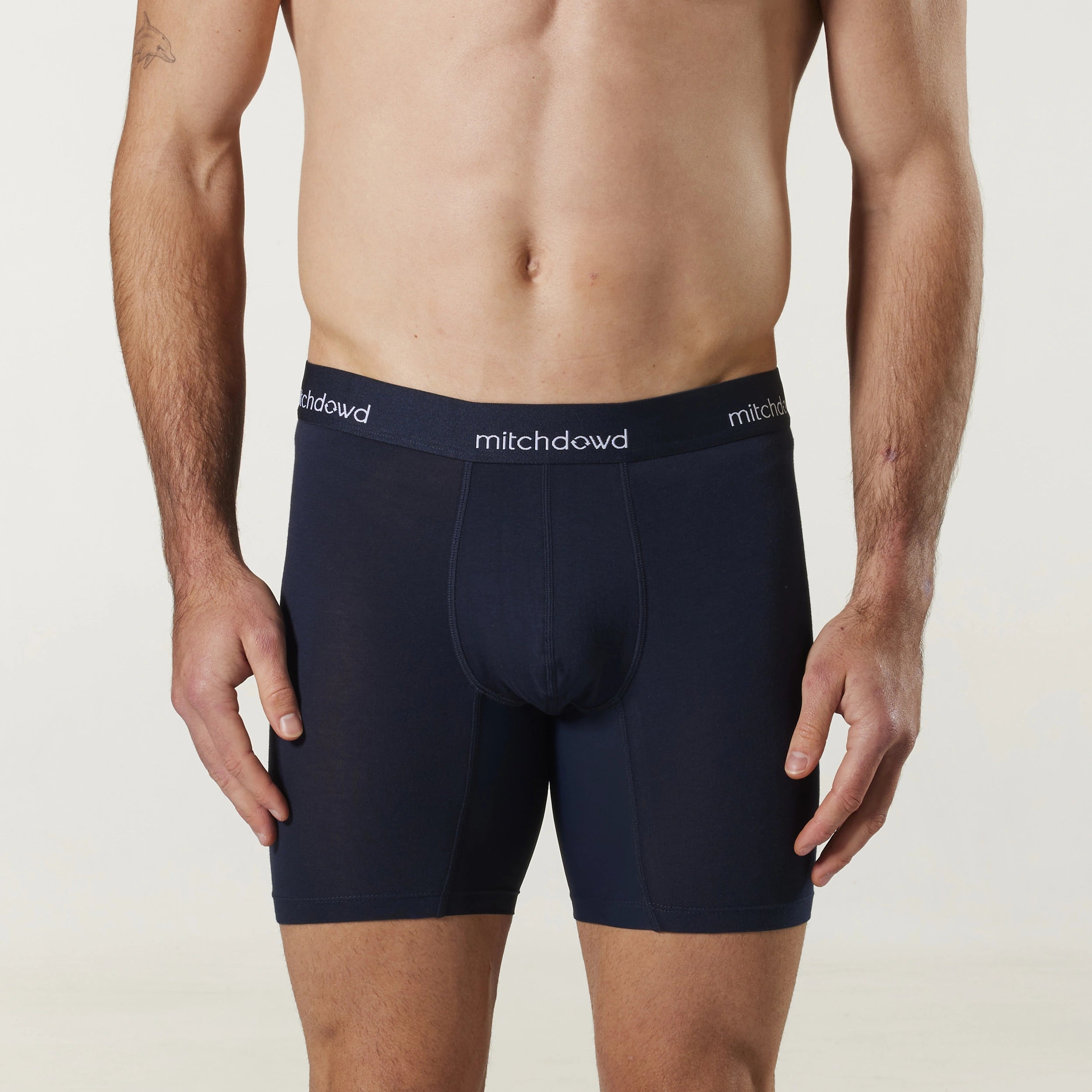 Men's Stretch Cotton Comfort Trunks 3 Pack - Navy image 2