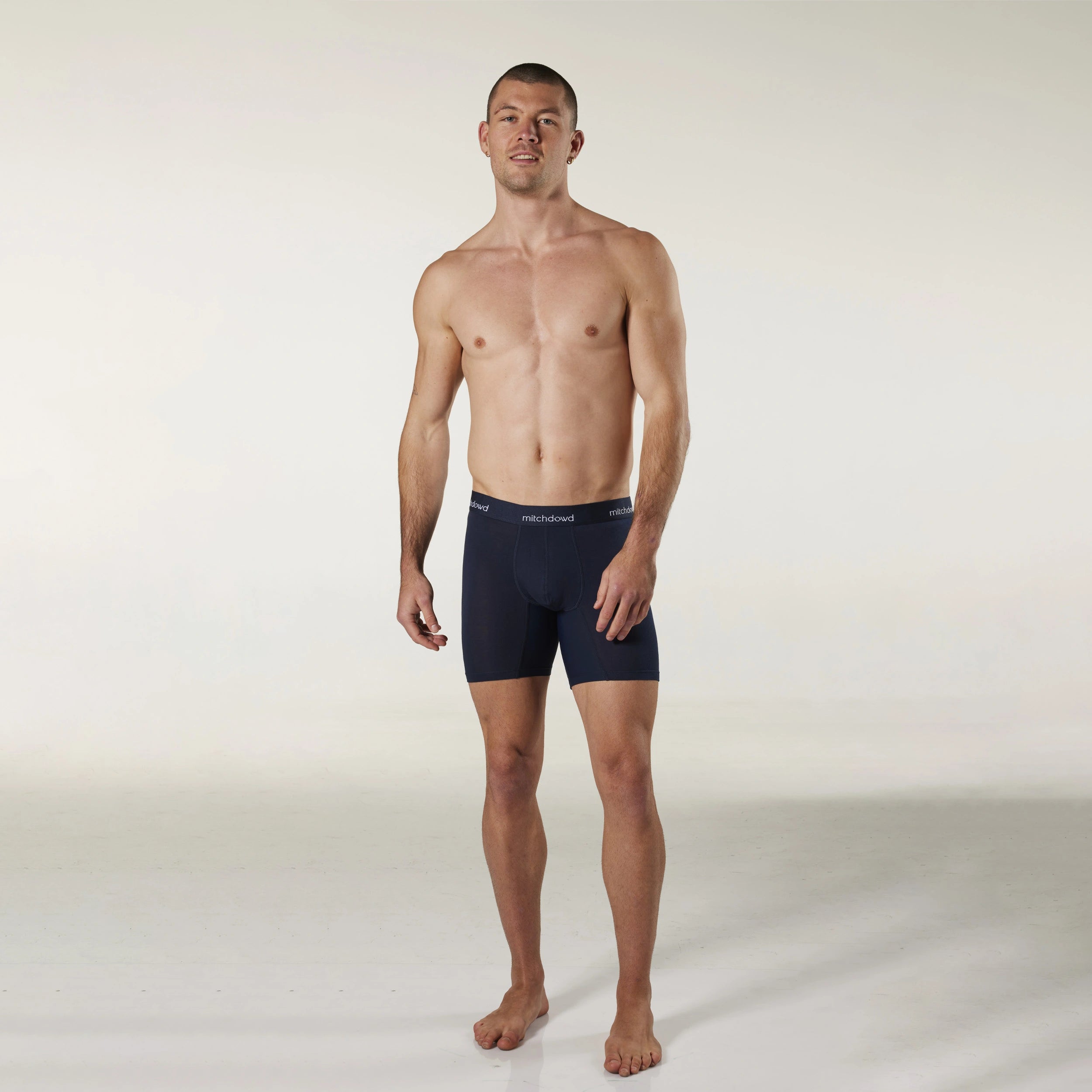 Men's Stretch Cotton Comfort Trunks 3 Pack - Navy image 5