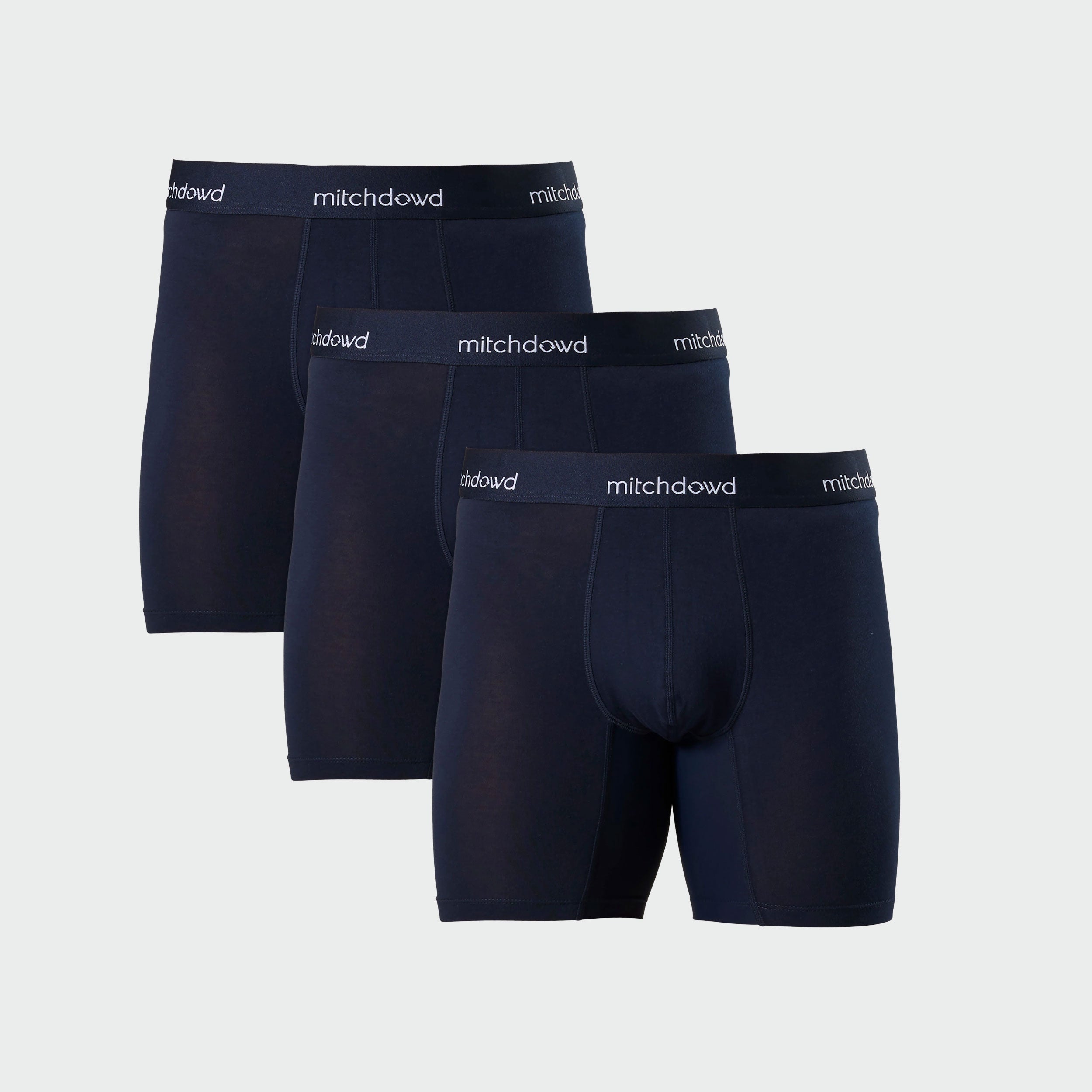 Men's Stretch Cotton Comfort Trunks 3 Pack - Navy image 1