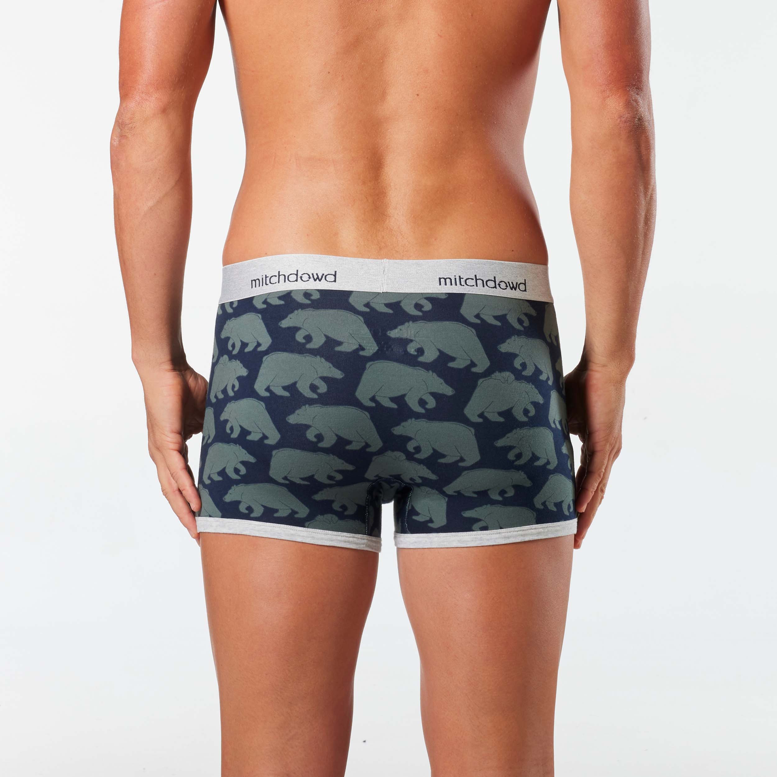 Men's Bear Walk Cotton Mid-Length Trunk 3 Pack - Forest - Image 4