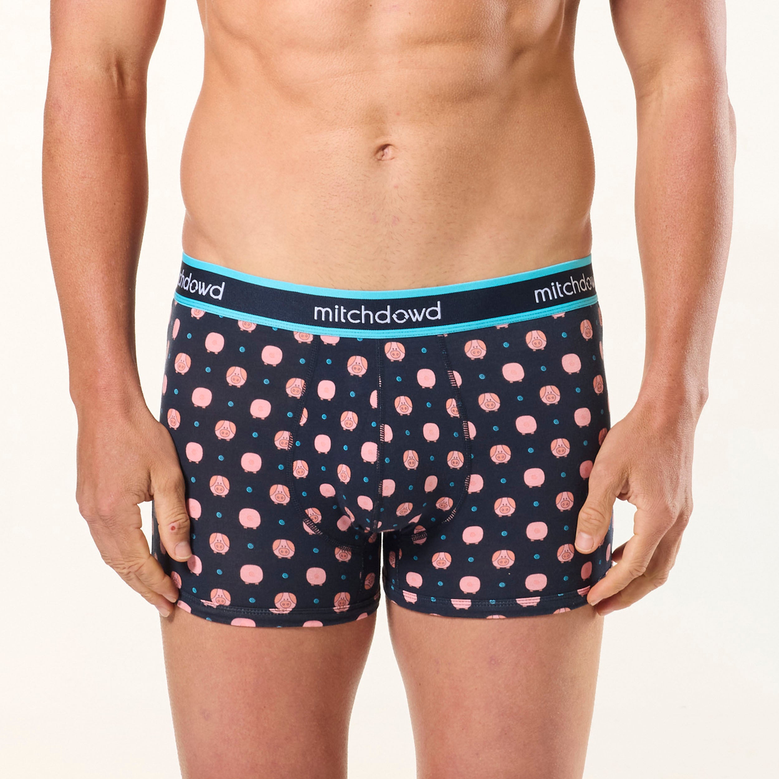 Men's Skater Pigs Cotton Trunk 3 Pack - Blues - Image 2