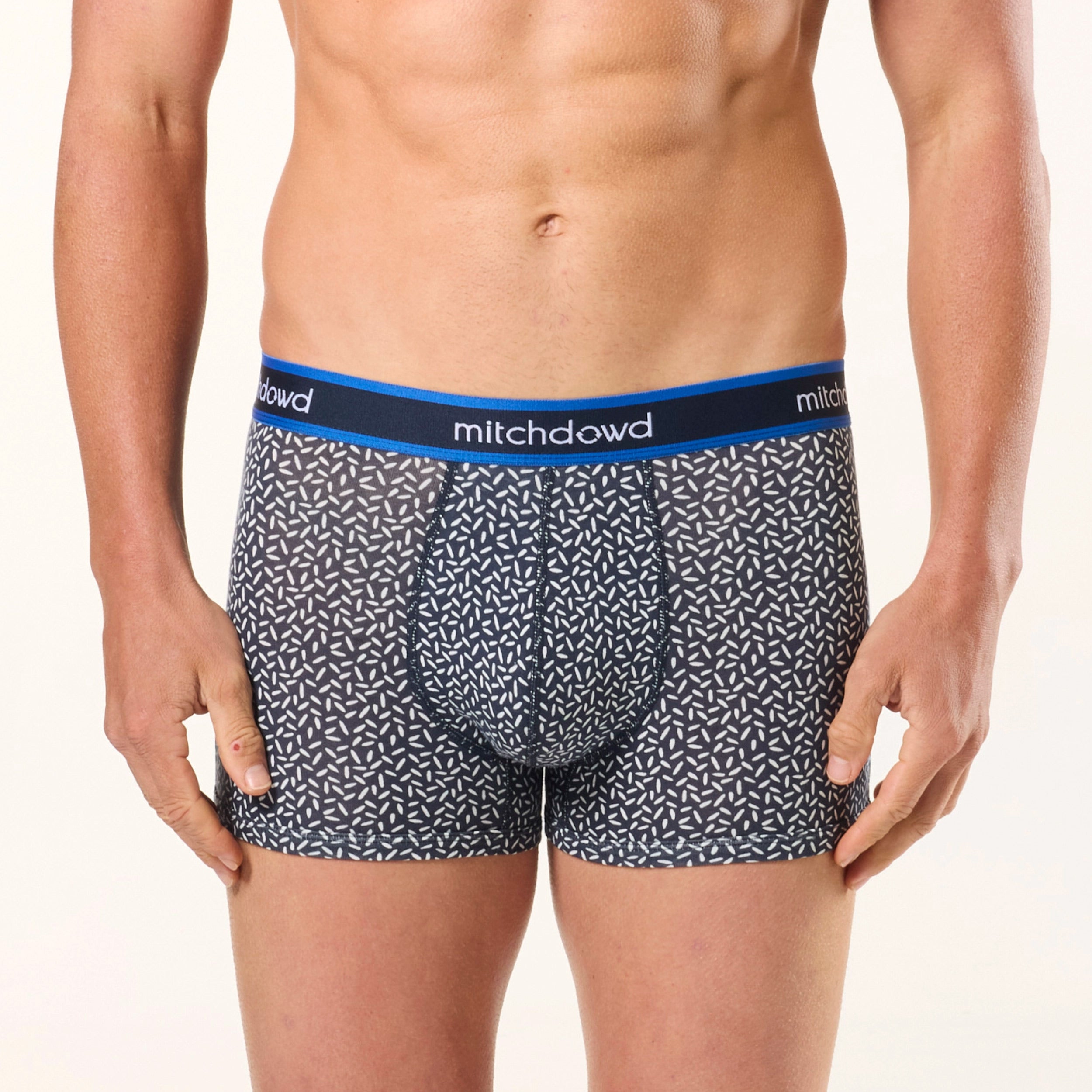 Men's Micro Geo Cotton Trunk - Navy - Image 1