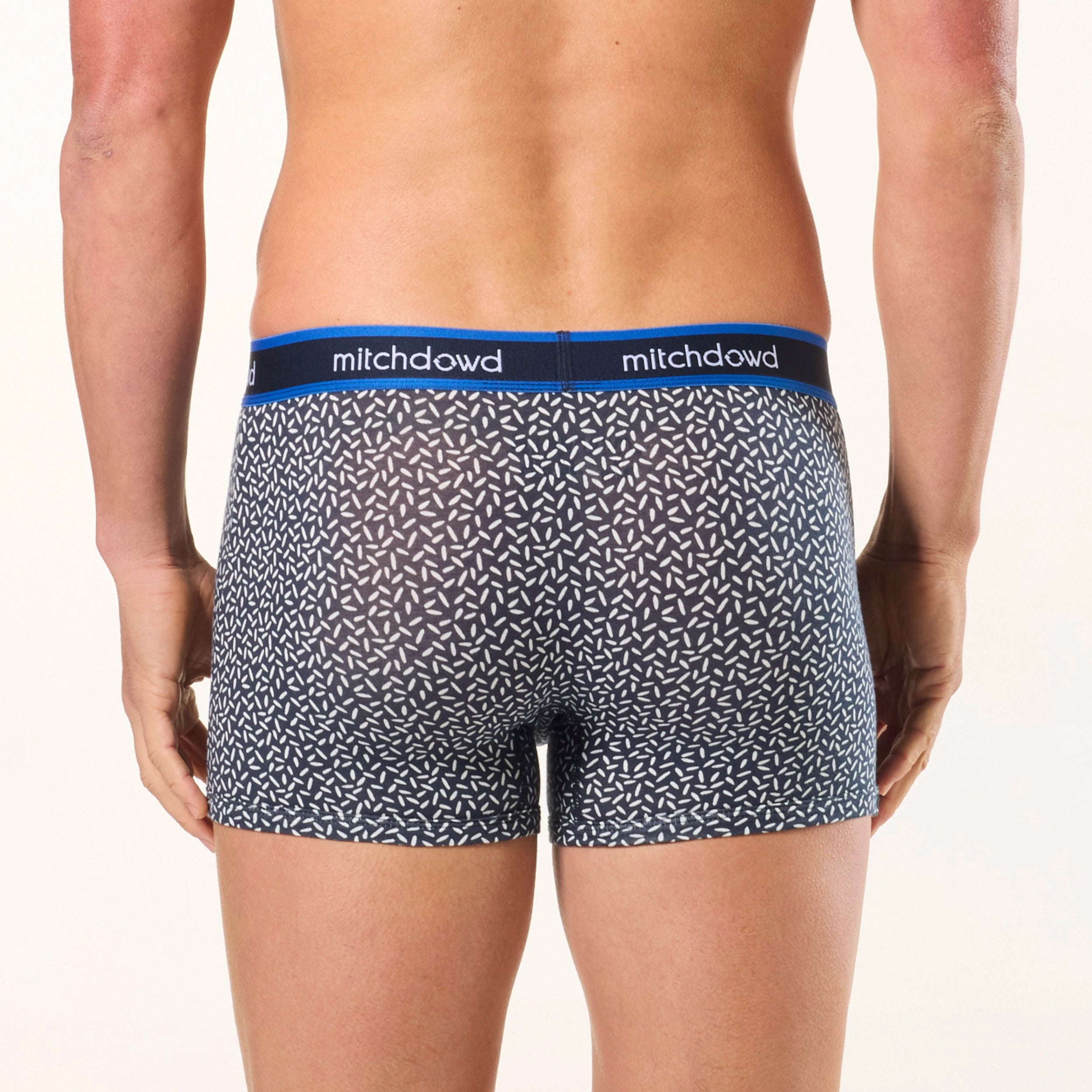 Men's Micro Geo Cotton Trunk - Navy - Image 3