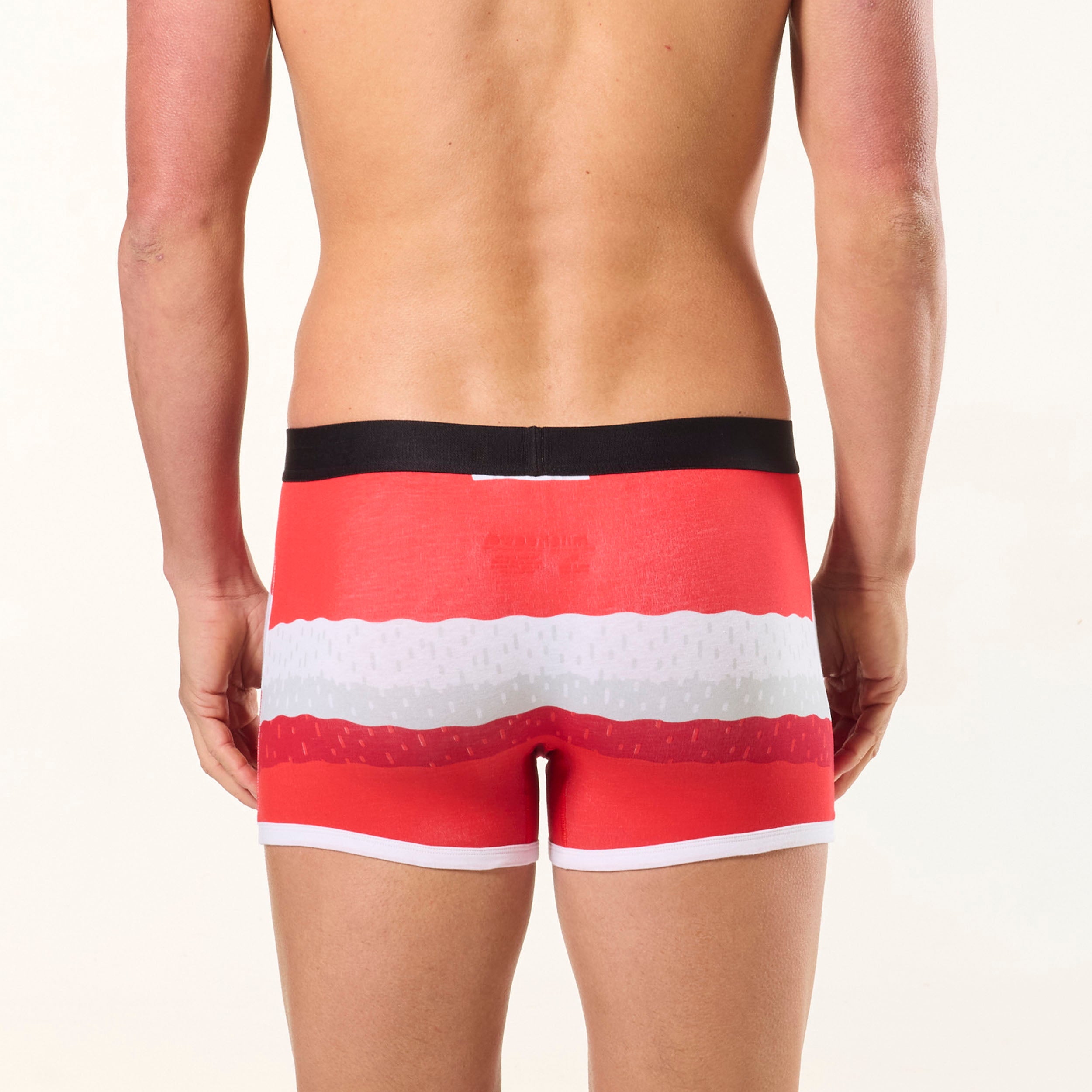 Men's Santa Pants Cotton Trunks with Santa Hat - Red - Image 4