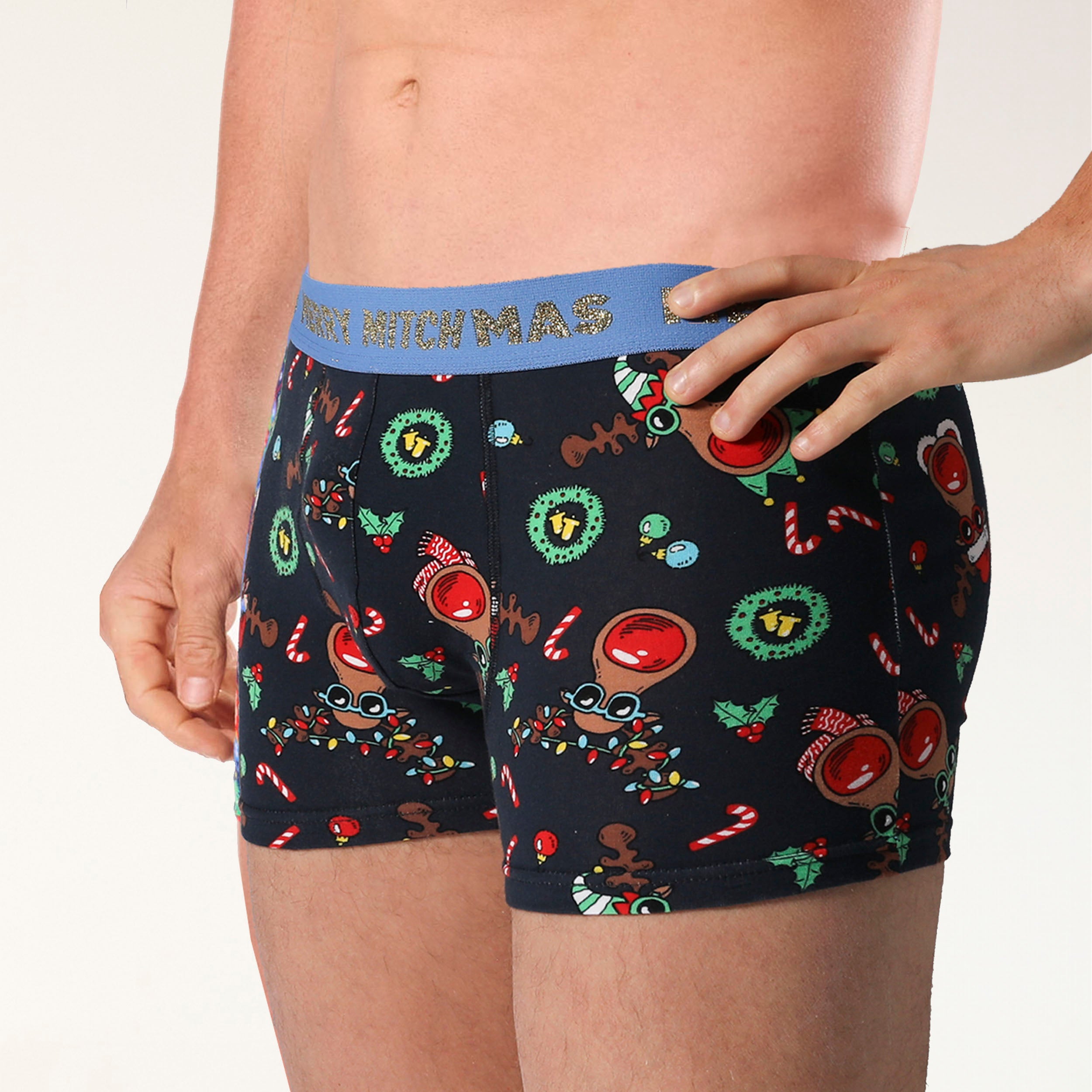 Men's Red Nose Cotton Trunks - Navy - Image 2