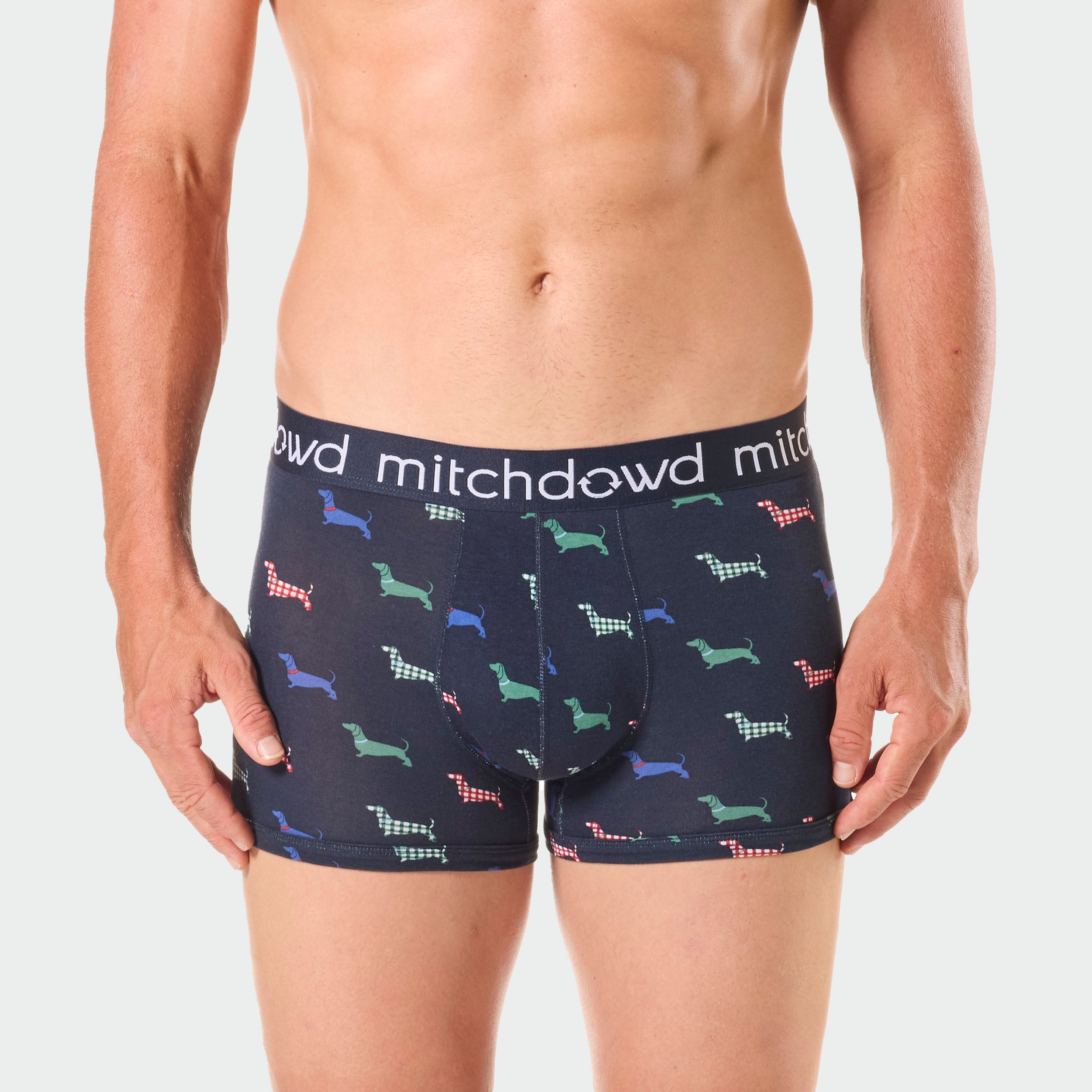 Men's Doggy Check Bamboo Trunk 2 Pack - Navy - Image 2