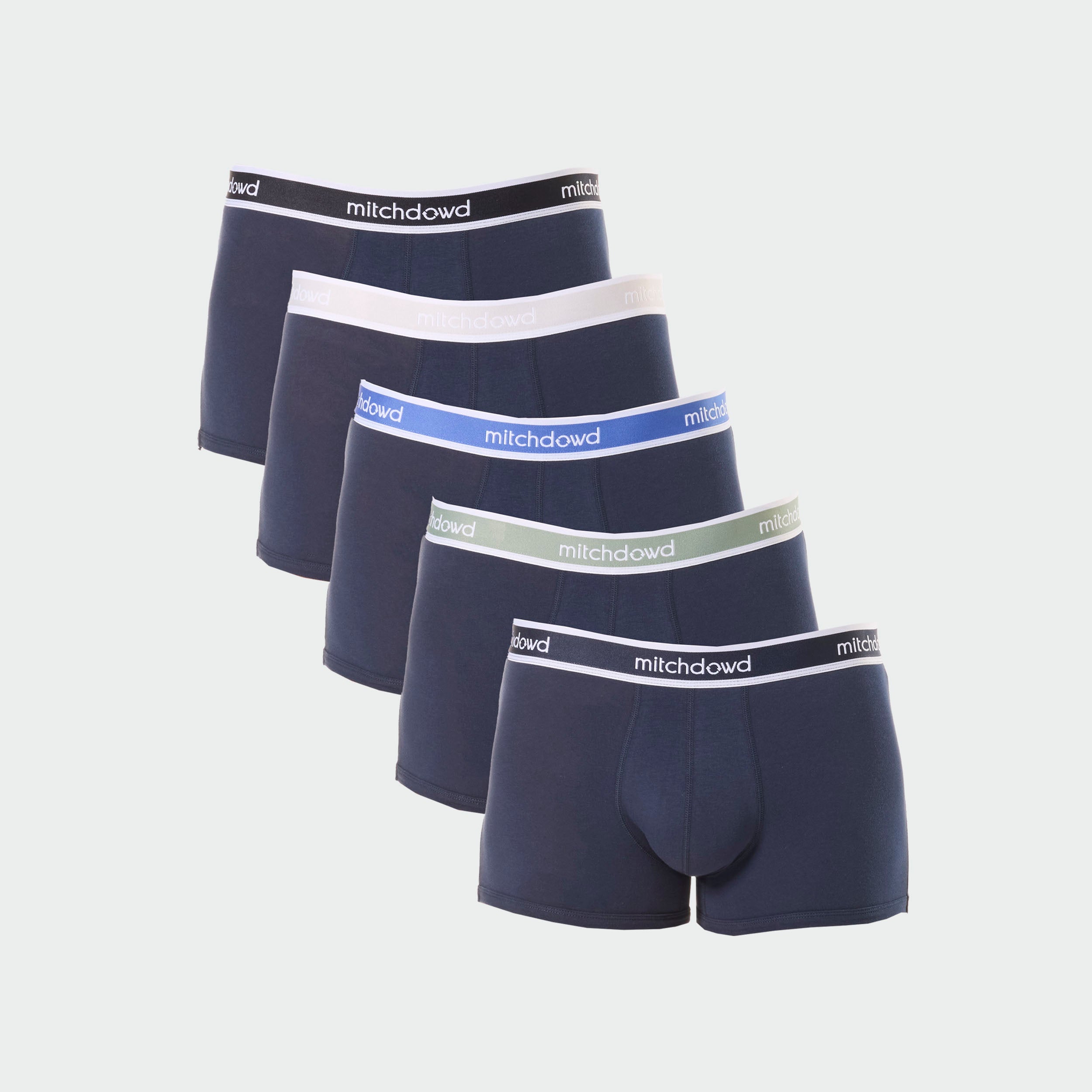 Men's Plain Cotton Trunk 5 Pack - Navy - Image 1