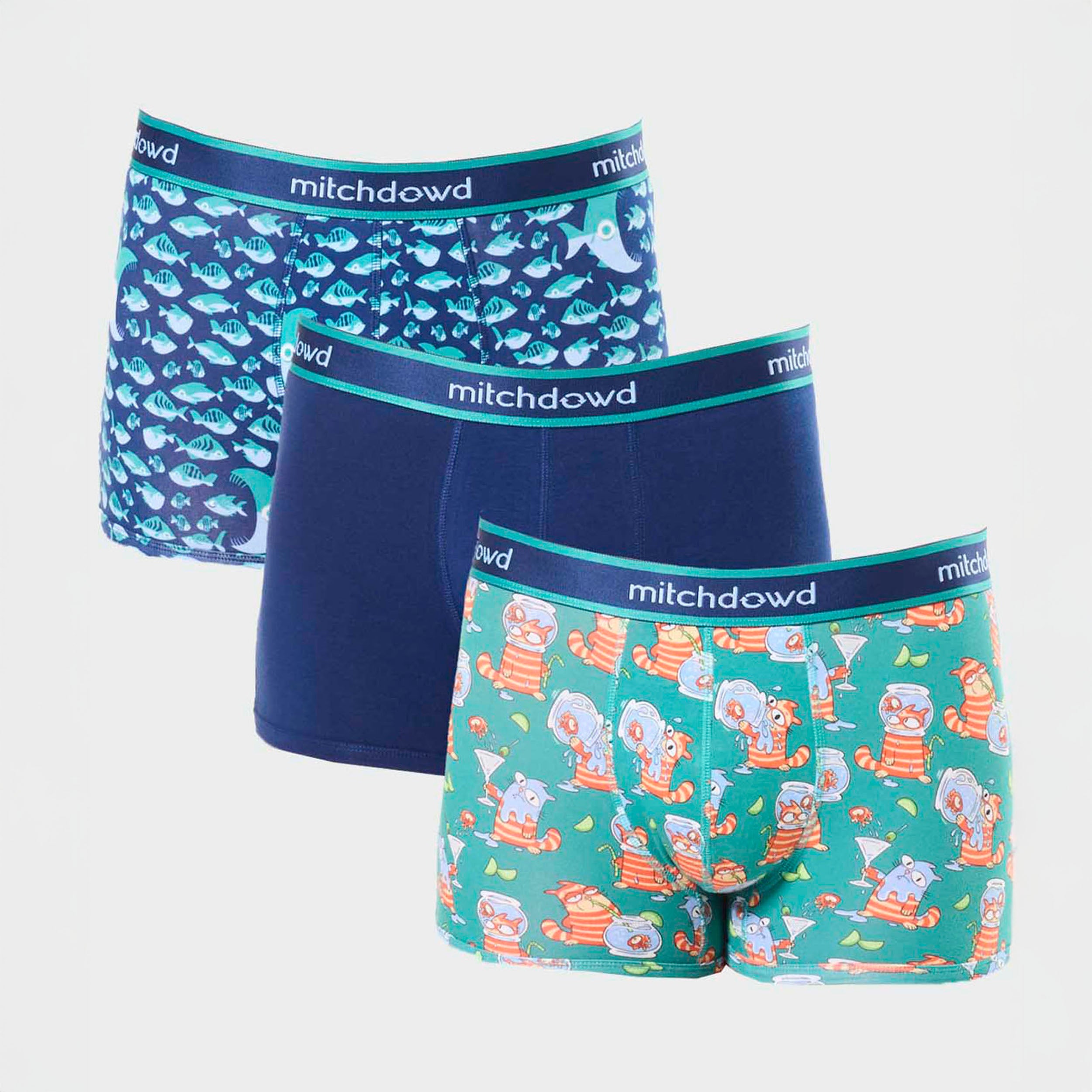 Mitchdowd Mens 3 Pack Fishbowl Trunks