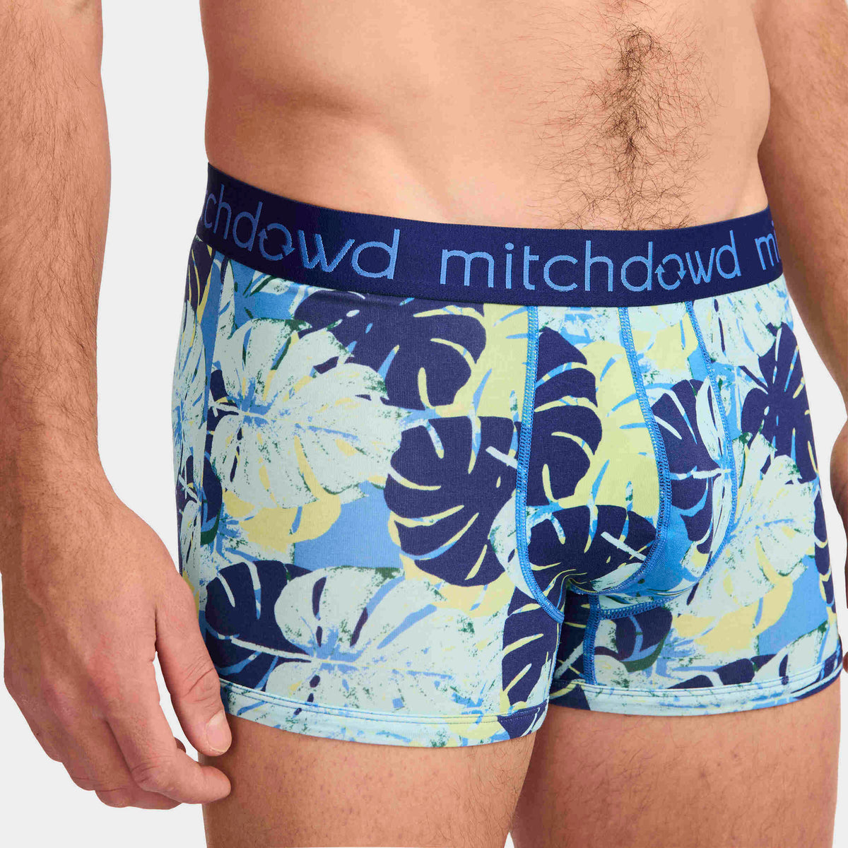 Mitchdowd Men's Blue Monstera Bamboo Trunk 2 Pack