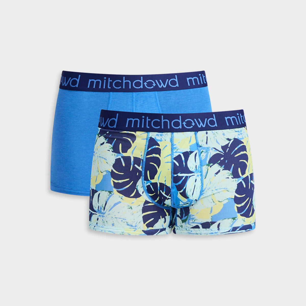 Mitchdowd Men's Blue Monstera Bamboo Trunk 2 Pack