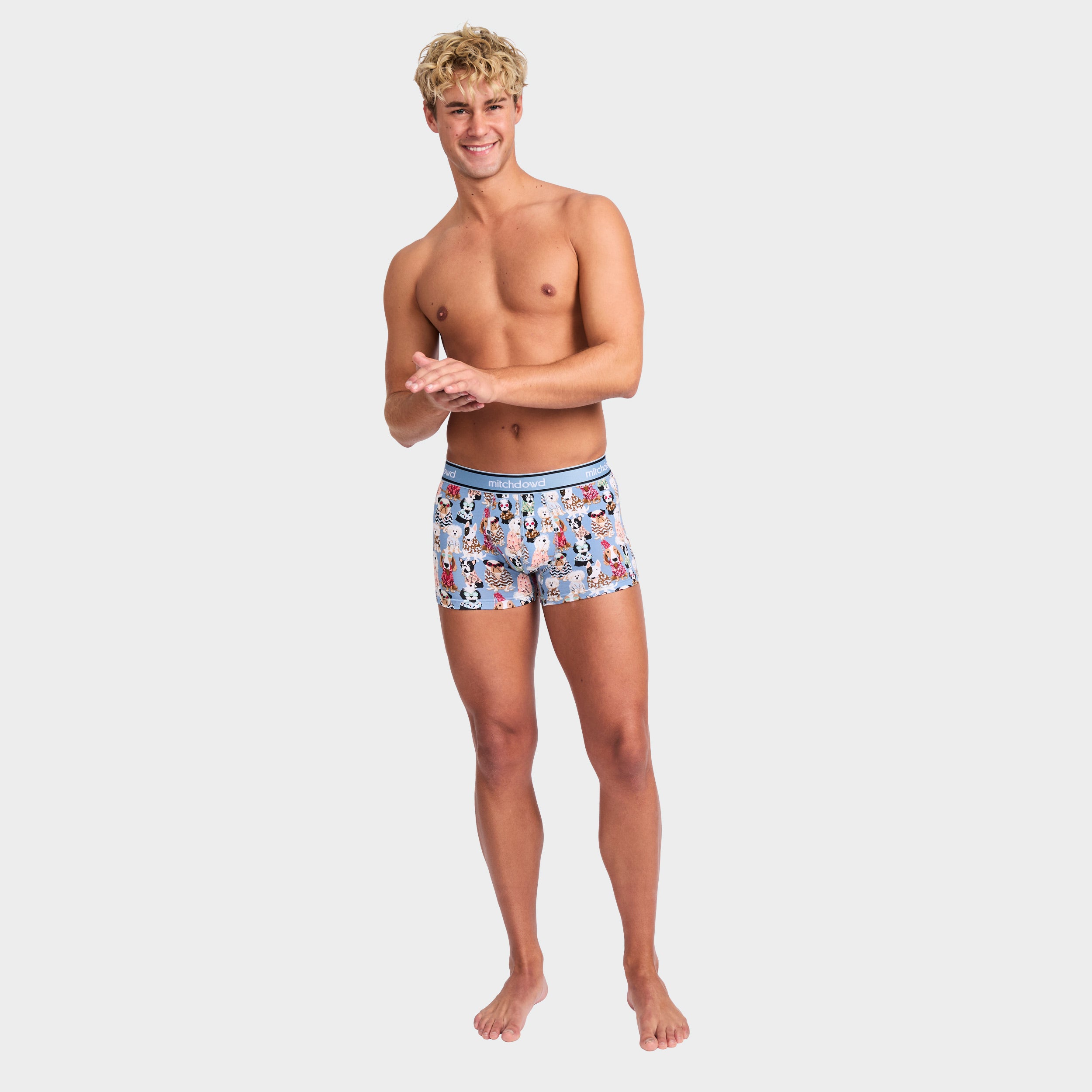 Mitchdowd Men’s Dog Print Cotton Trunks 3 Pack