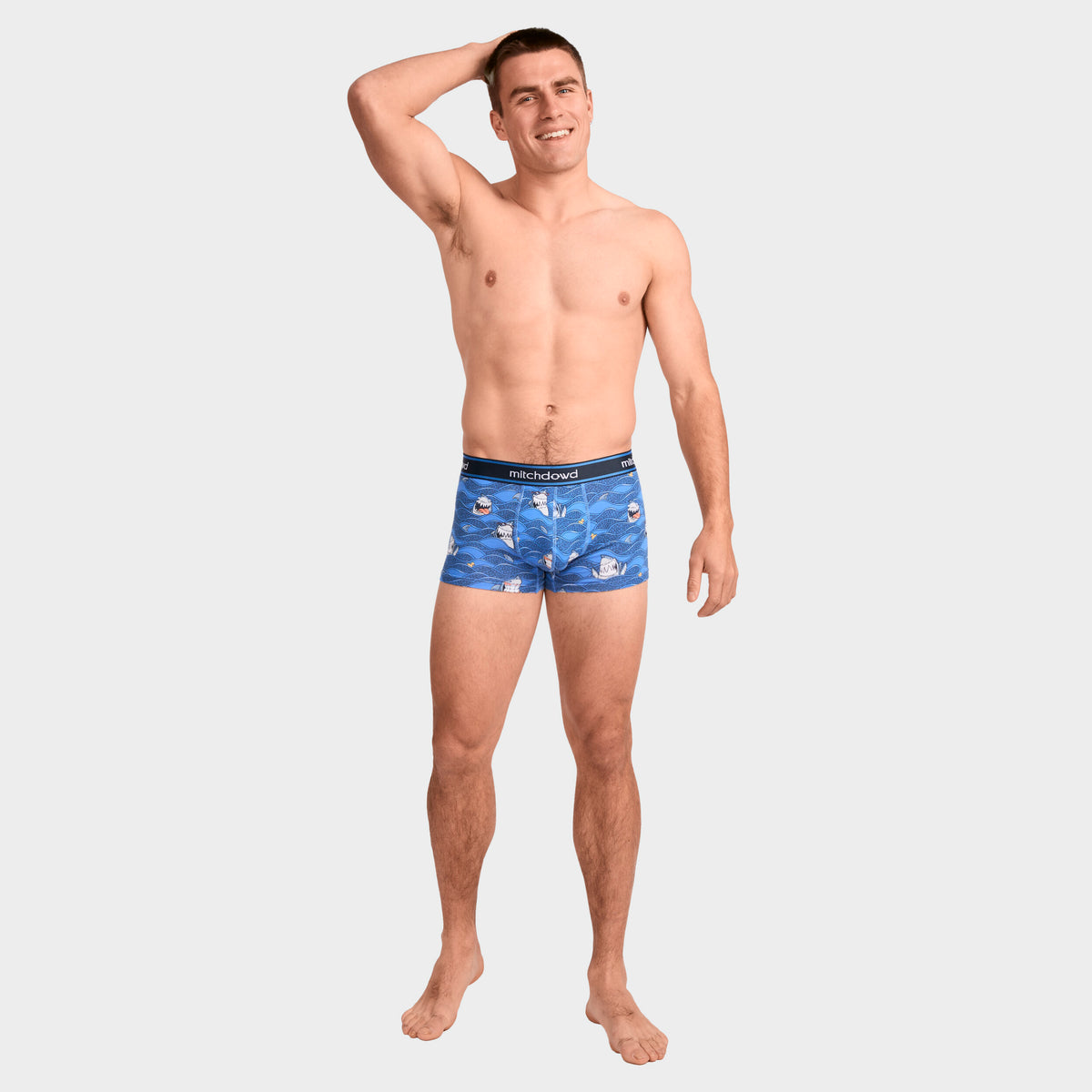Mitchdowd Men's Smiling Shark Trunk 3 Pack