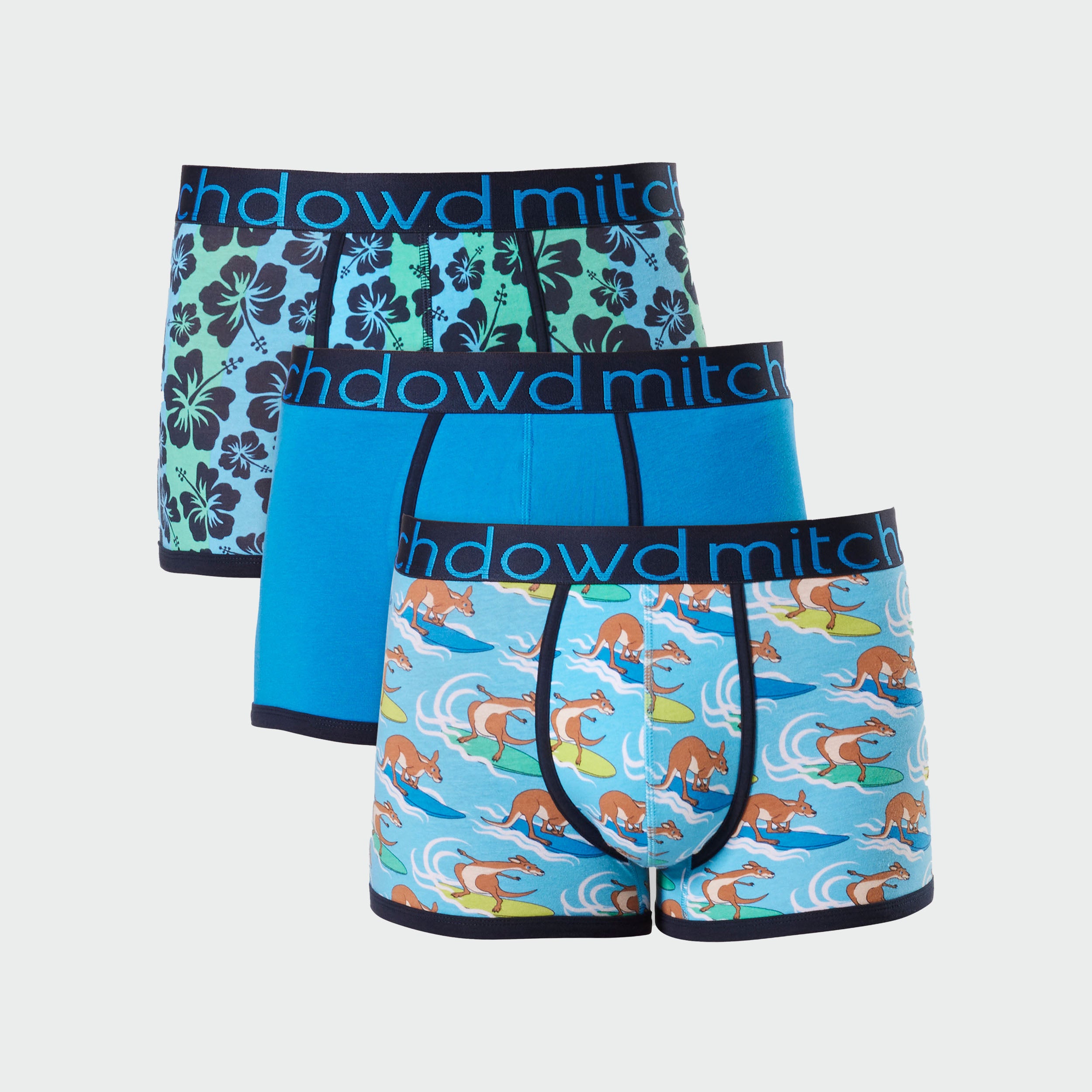 Men's Surfing Roos Cotton Printed Mid-Fit Trunk 3 Pack - Image 1