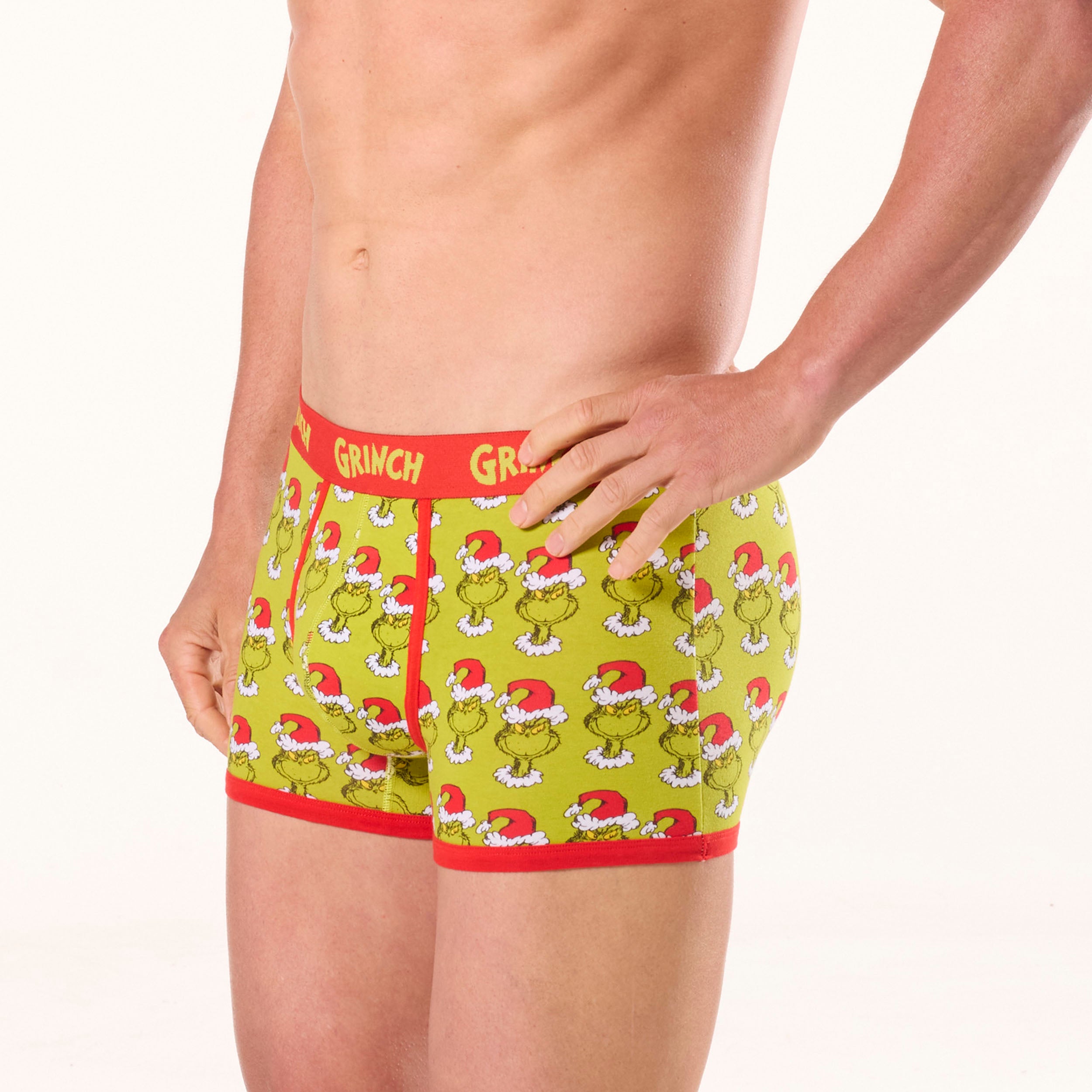 Men's Grinch Faces Cotton Trunks - Green - Image 2