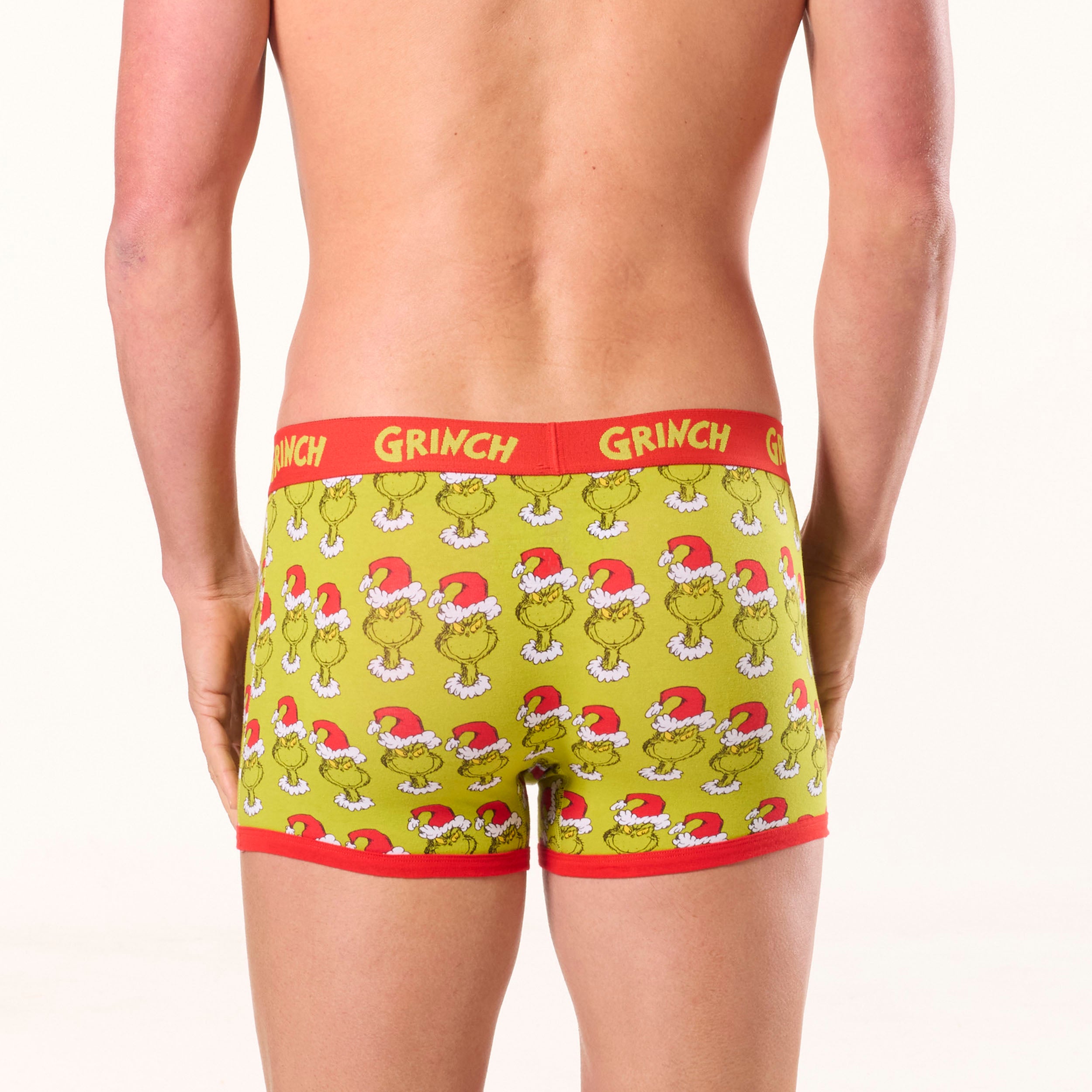 Men's Grinch Faces Cotton Trunks - Green - Image 3