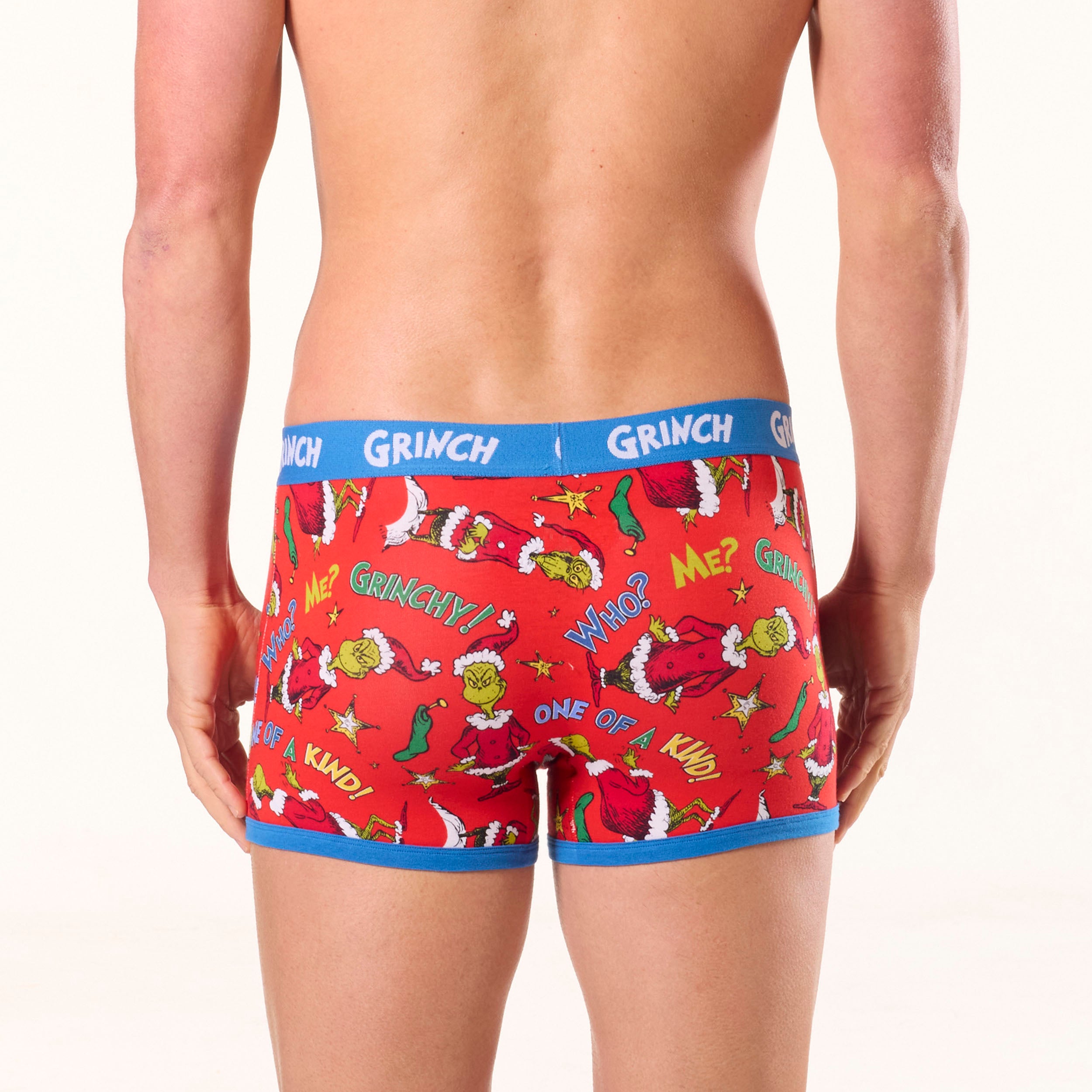 Men's Grinch Merry Merry Cotton Trunks - Red - Image 3