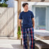 Men's British Check Cotton Pyjama Pant - Navy