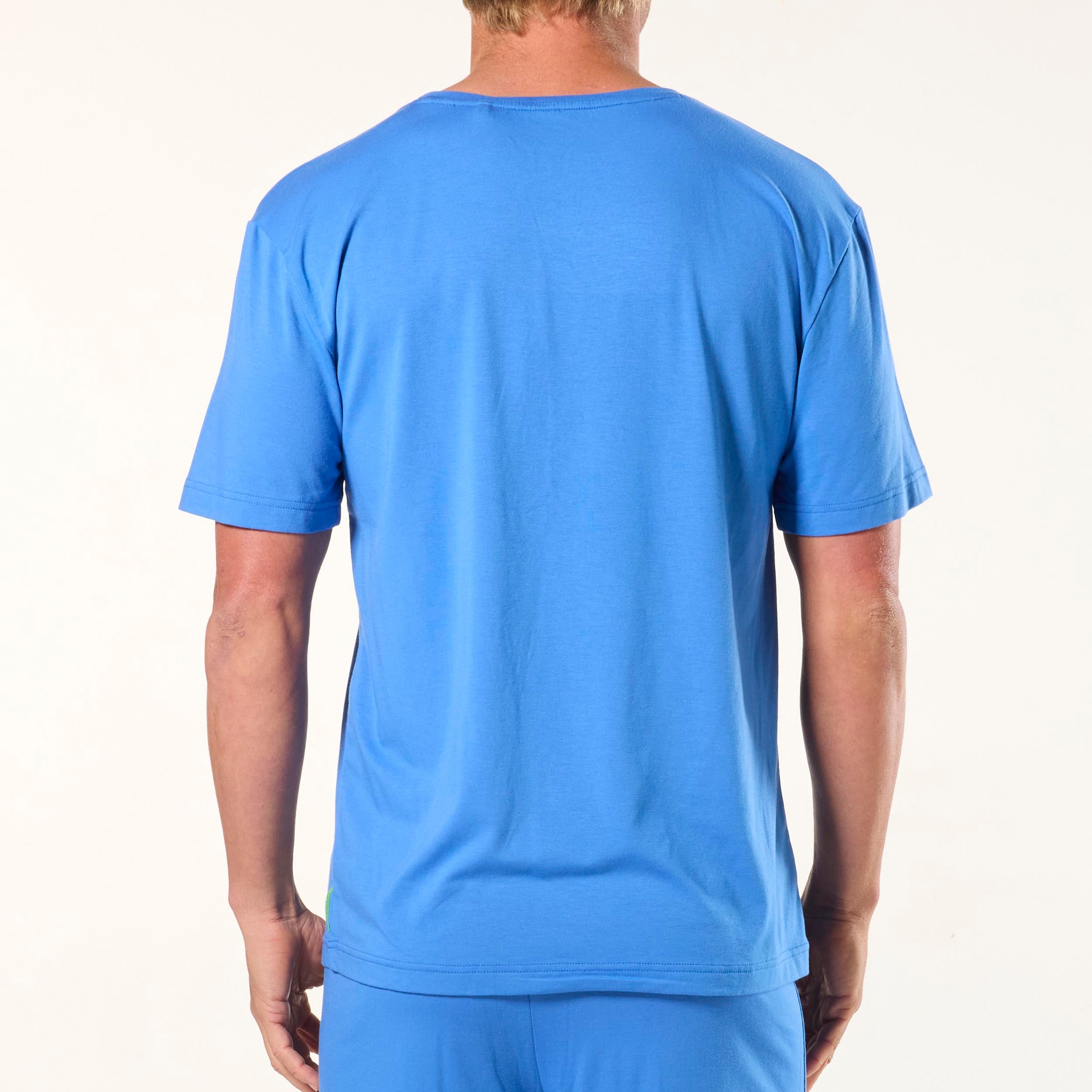 Men's Soft Bamboo Sleep Tee - Blue - Image 3