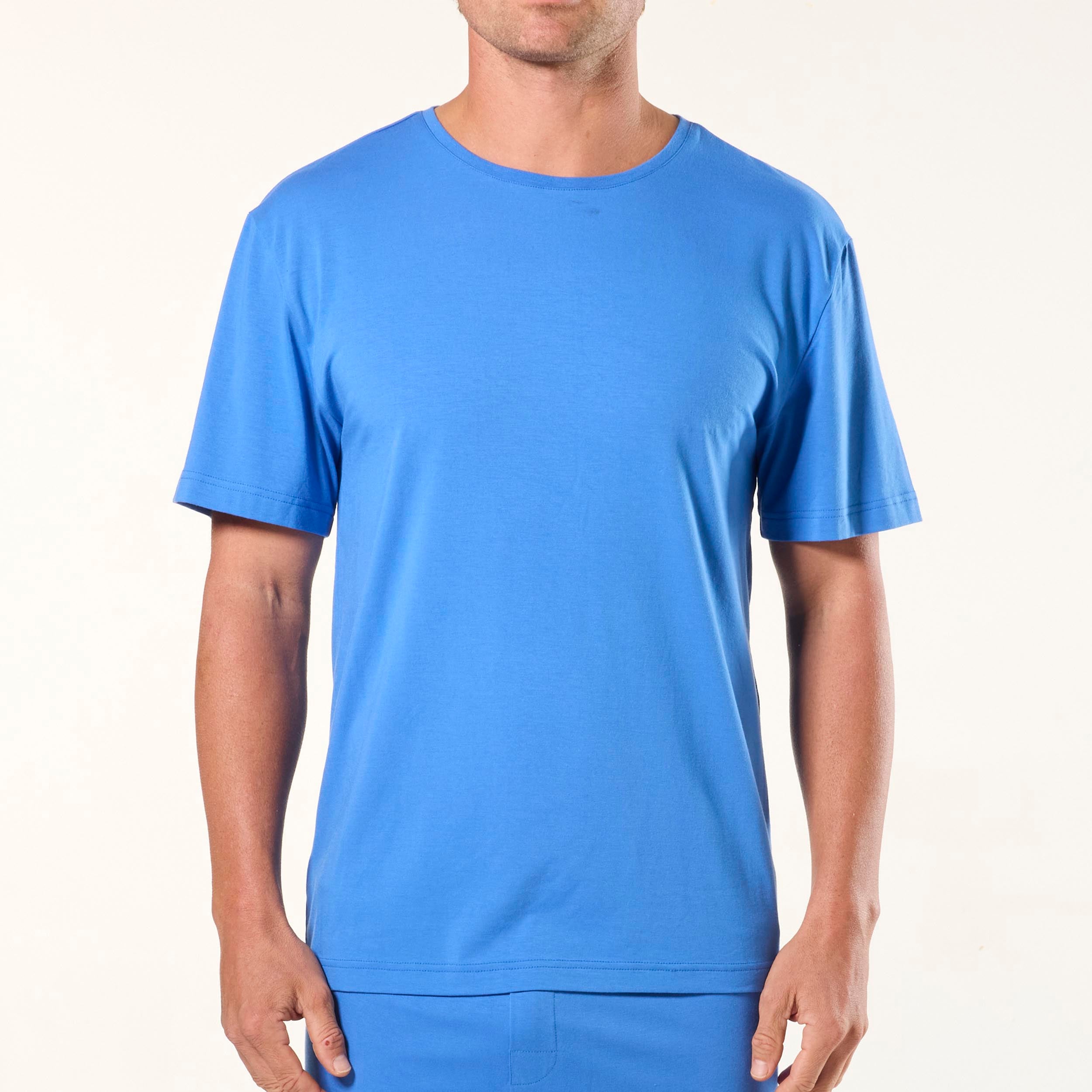 Men's Soft Bamboo Sleep Tee - Blue - Image 1